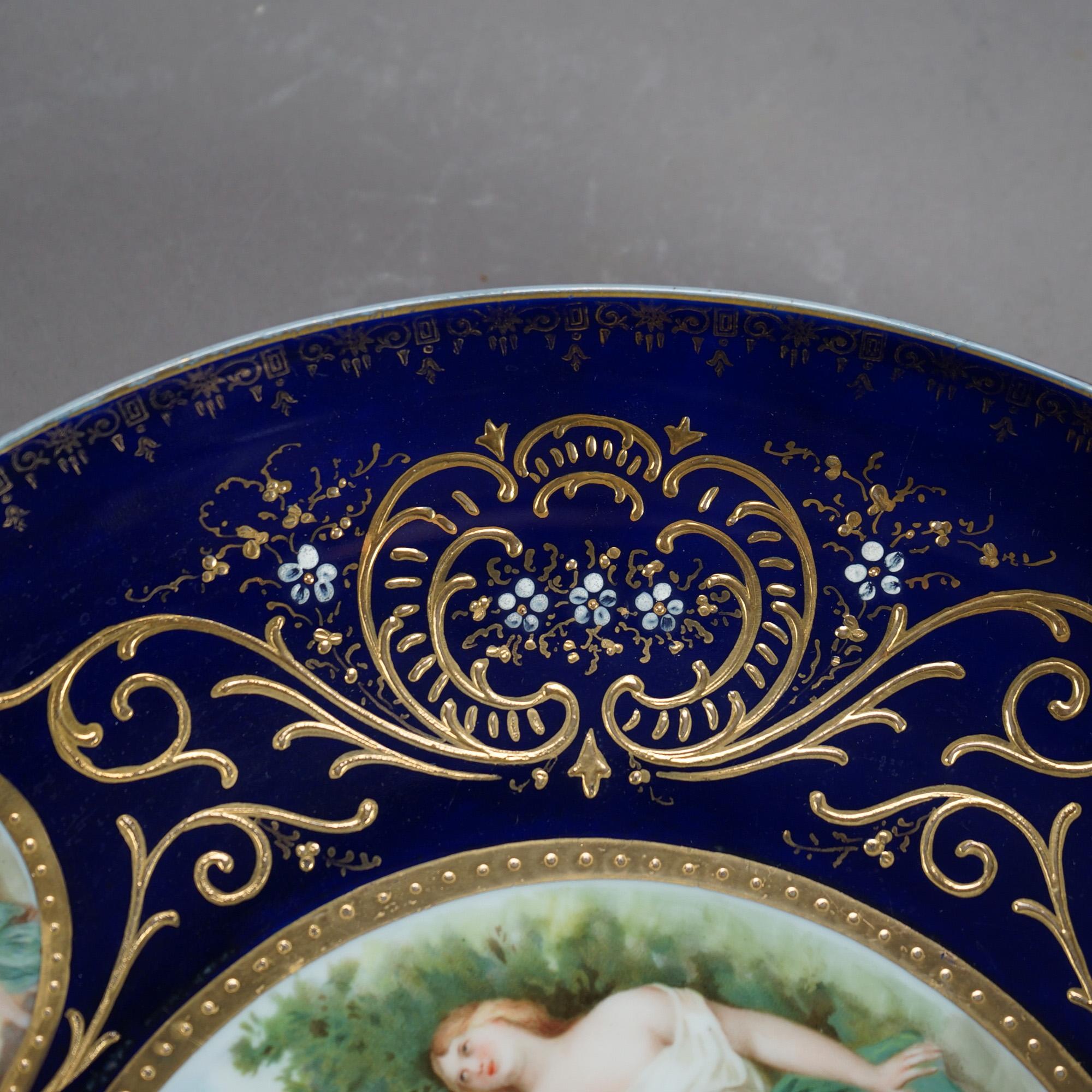 Antique Pair Royal Vienna Figural Hand Painted & Gilt Porcelain Chargers C1890 2
