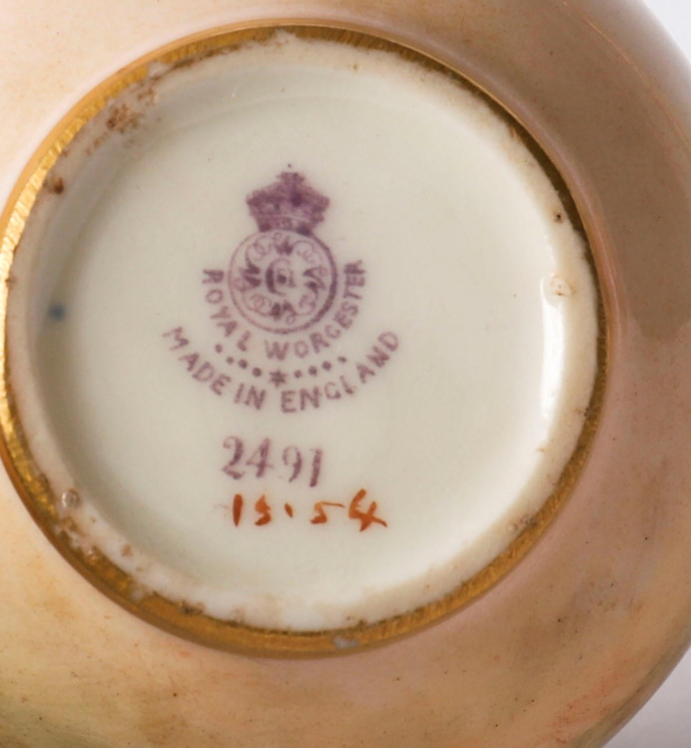 Coppia di vasi in miniatura Royal Worcester William Ricketts XX secolo In condizioni buone in vendita a London, GB