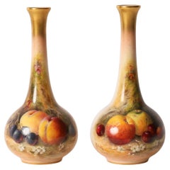 Antique Pair Royal Worcester Miniature Vases William Ricketts 20th Century
