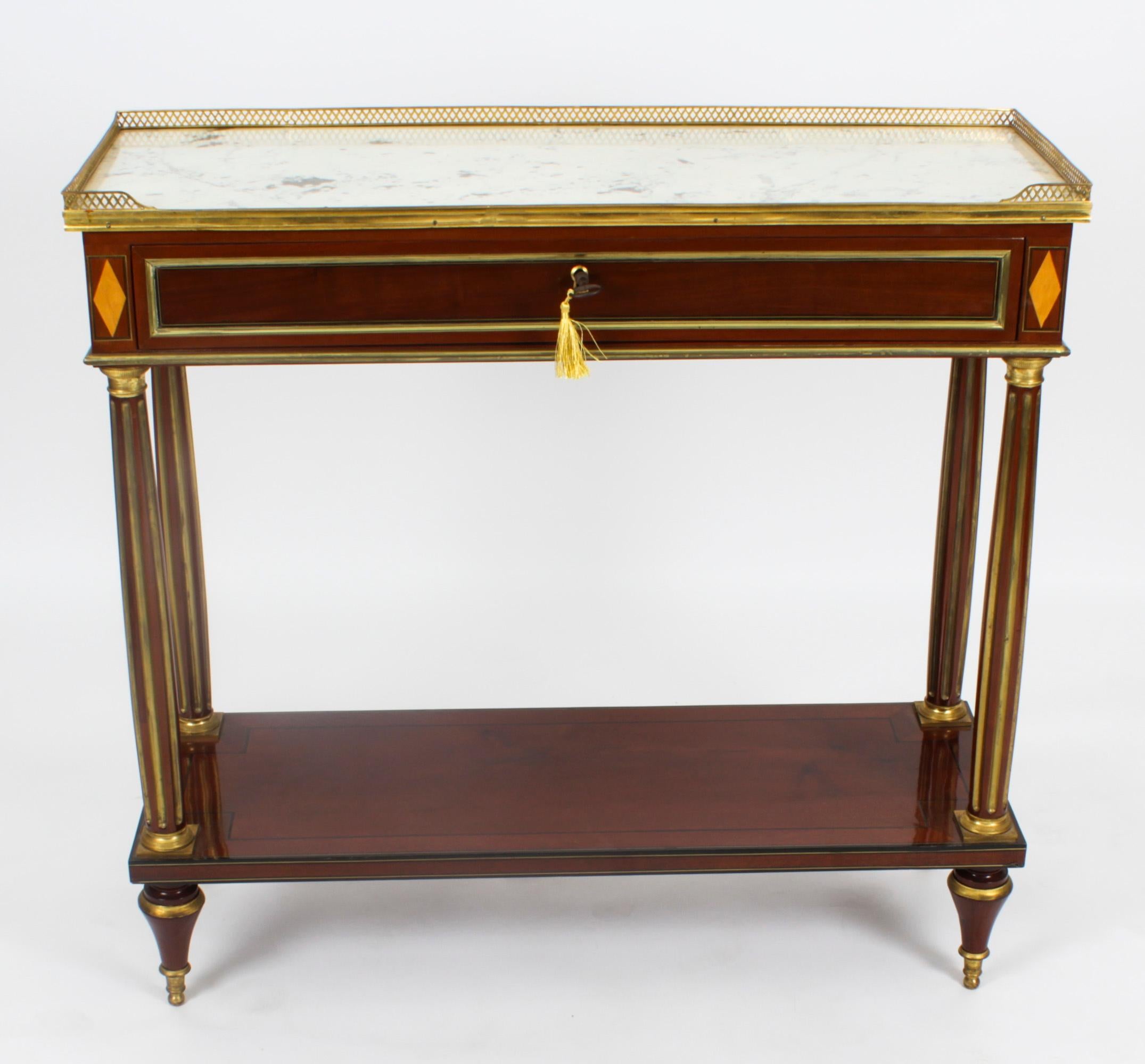 Antique Pair Russian Ormolu Mounted Console Tables, 19th Century 5