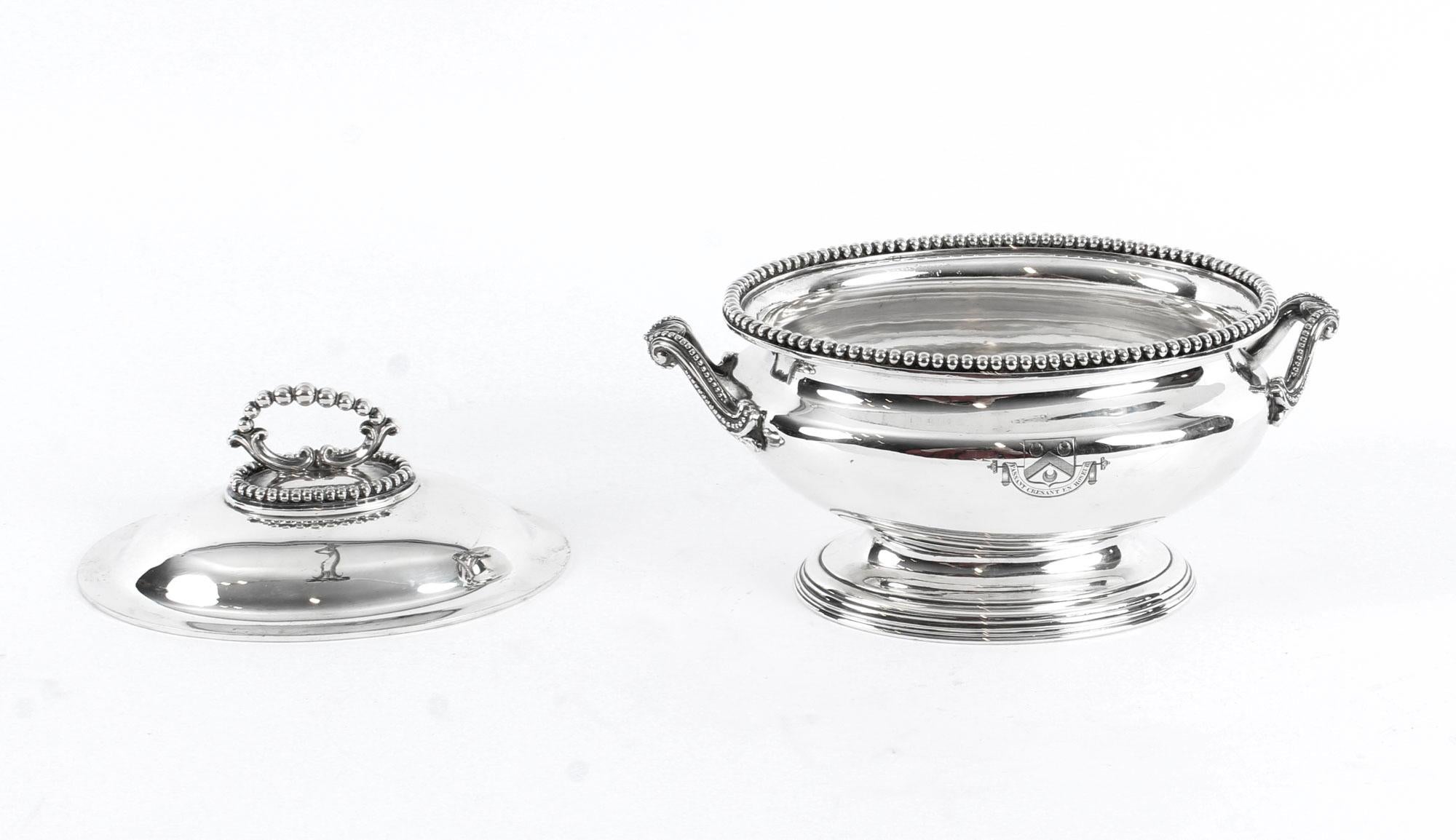 Silver Plate Antique Pair Sauce Tureens Entree Dishes Elkington 19th Century
