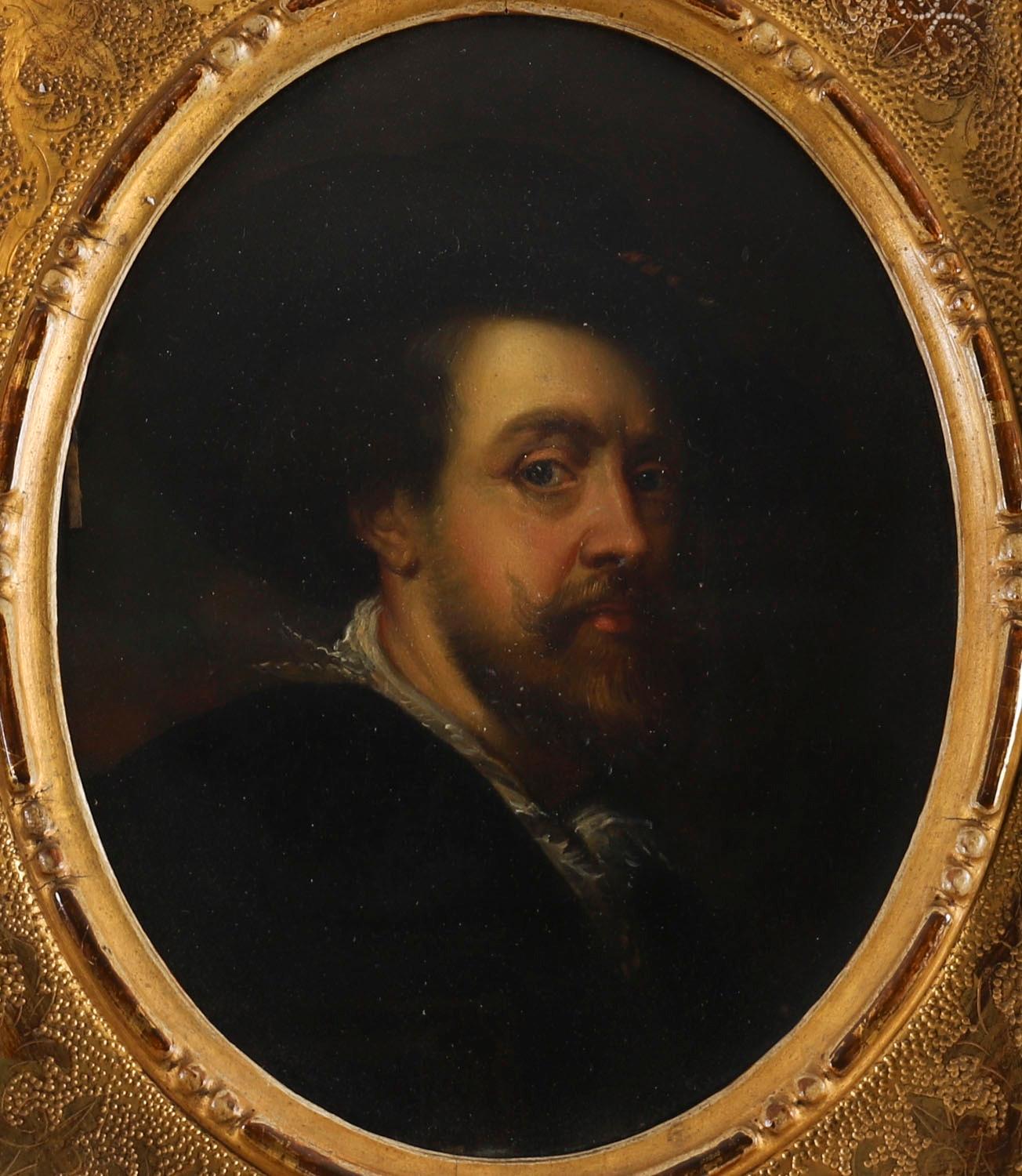 Antique Pair Self Portraits Rubens & Titian Florentine Frames 19th Century For Sale 8