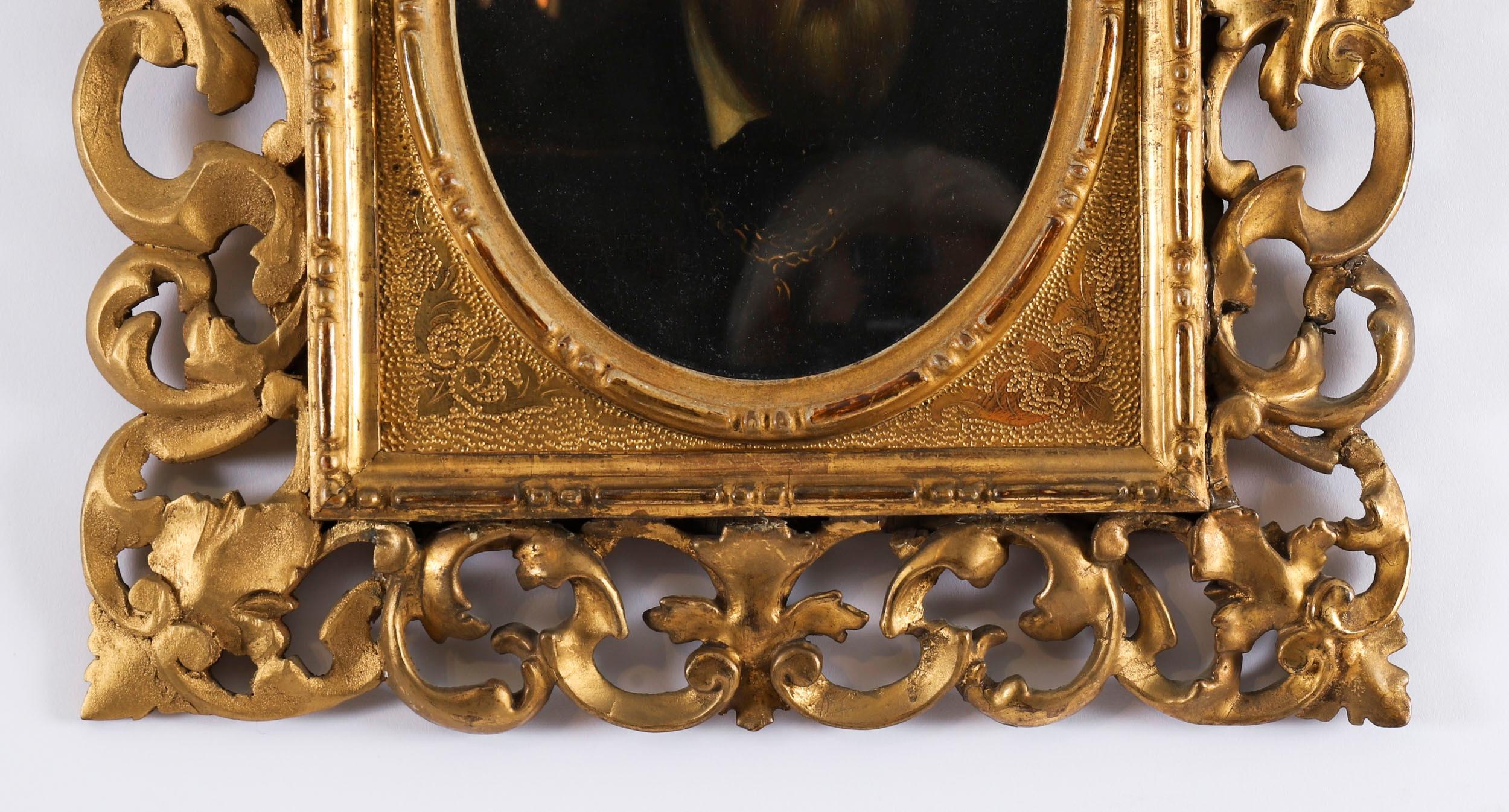 Antique Pair Self Portraits Rubens & Titian Florentine Frames 19th Century For Sale 10