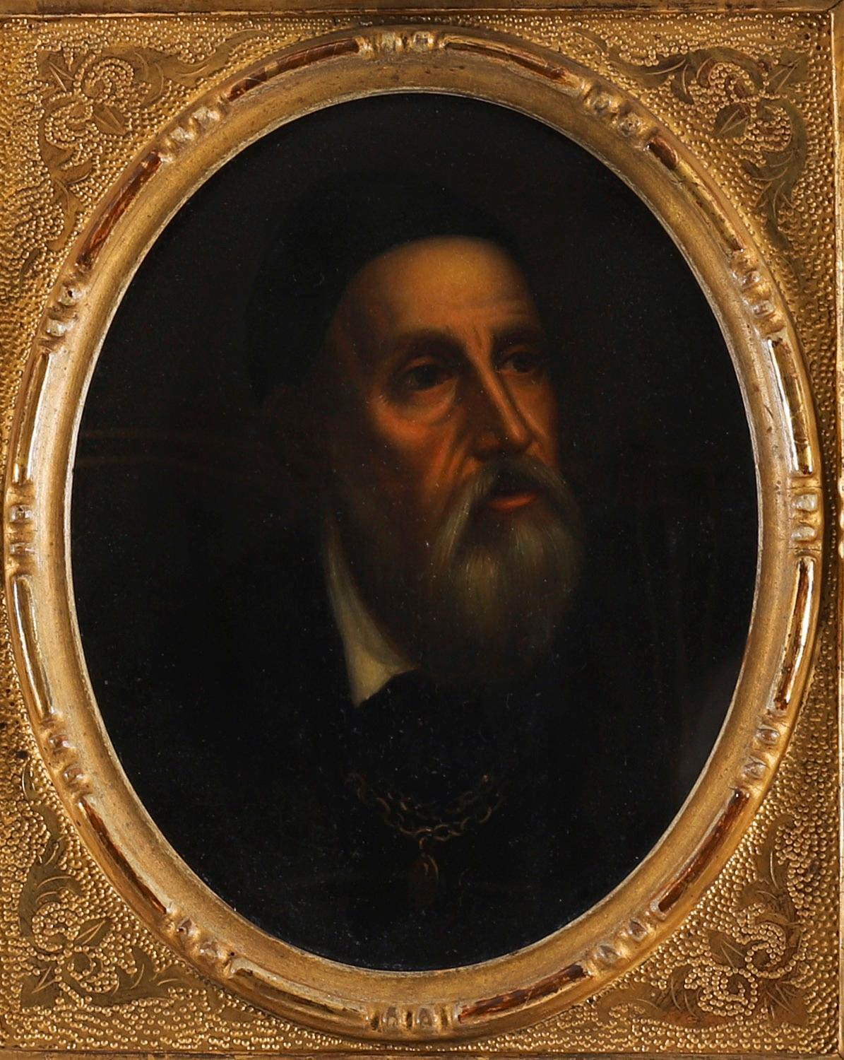 Antique Pair Self Portraits Rubens & Titian Florentine Frames 19th Century In Good Condition For Sale In London, GB