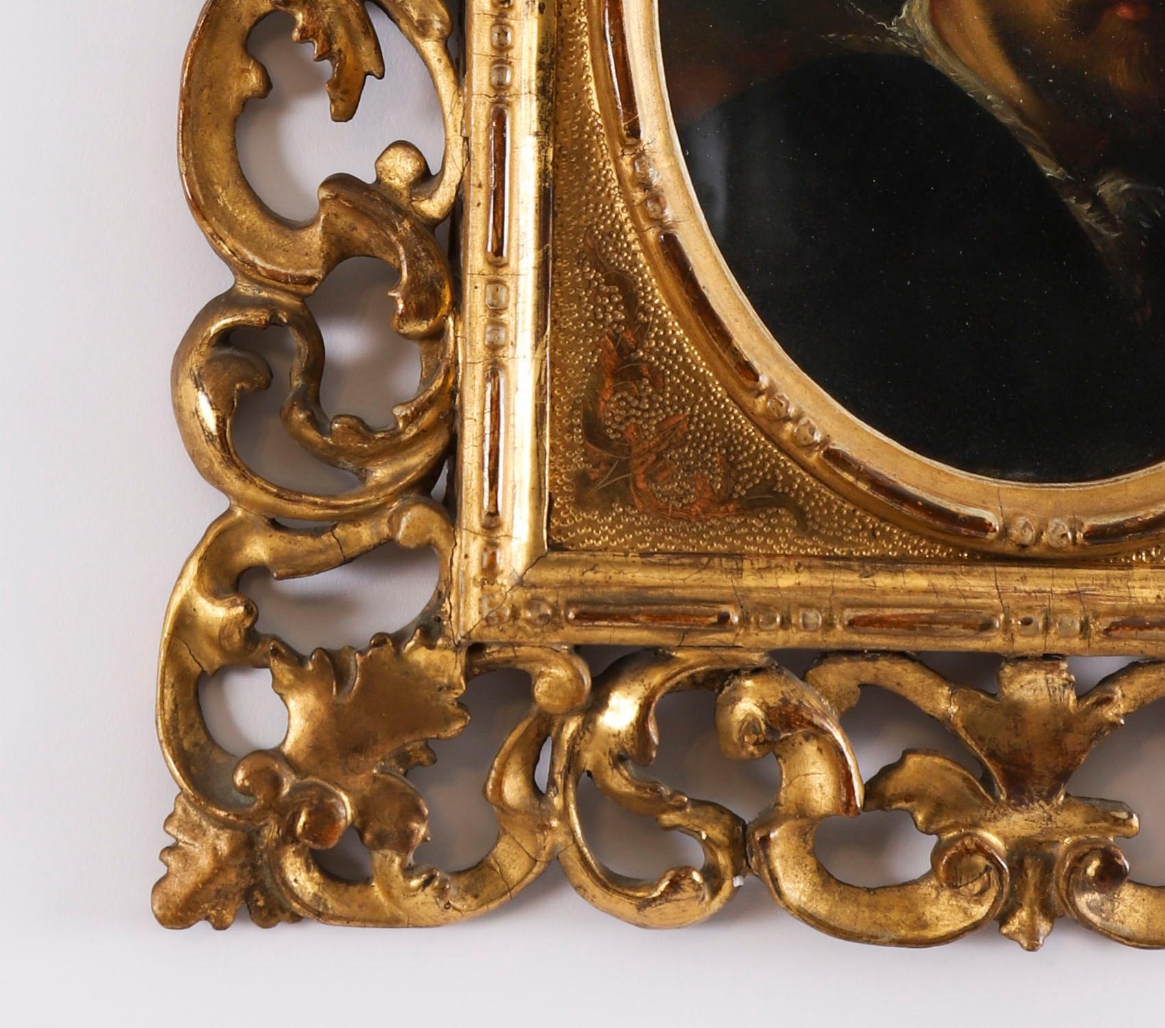 Antique Pair Self Portraits Rubens & Titian Florentine Frames 19th Century For Sale 2