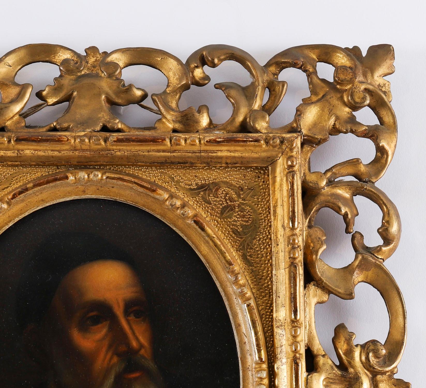 Antique Pair Self Portraits Rubens & Titian Florentine Frames 19th Century For Sale 3