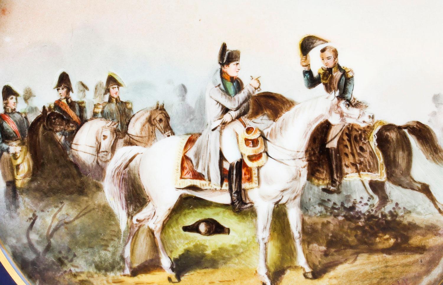 Ancienne Paire d'assiettes de cabinet Sèvres Napoléon Mentmirail Imp De Sevres en vente 5