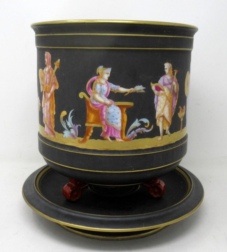 Antique Pair Sevres Paris Porcelain Jardinières Centerpieces Greek Gods Zeus For Sale 4