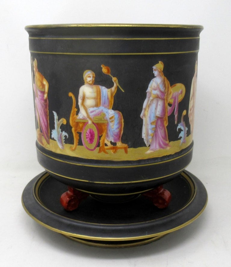 Antique Pair Sevres Paris Porcelain Jardinières Centerpieces Greek Gods Zeus For Sale 3