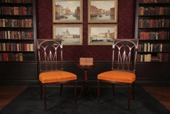 Antique Pair Sheraton Revival Side Chairs Early 20th Century