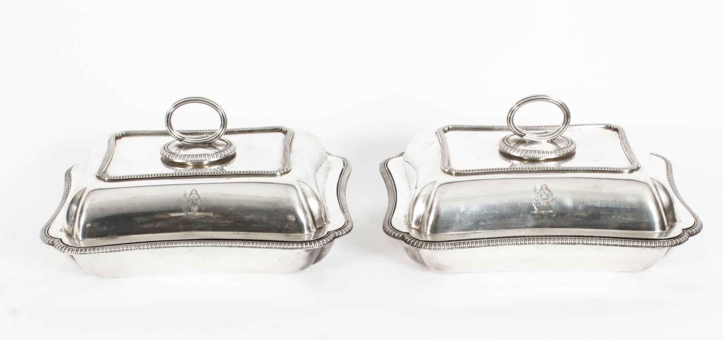 Antique Pair Silver Plated Entree Dishes Elkington, Dated 1888 19th Century For Sale 10