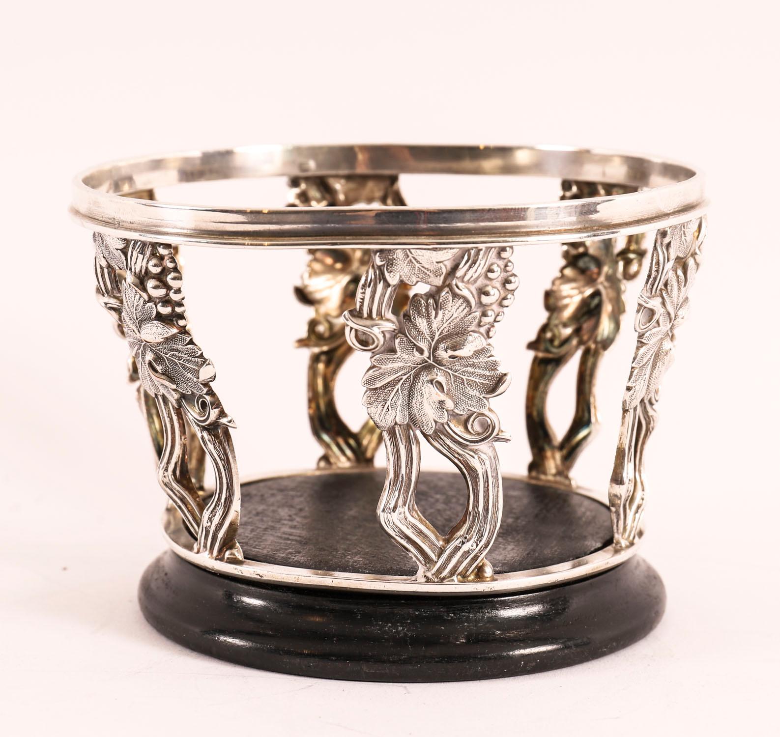 Antique Pair Silver Plated Wine Bottle Coasters 20th Century In Good Condition For Sale In London, GB