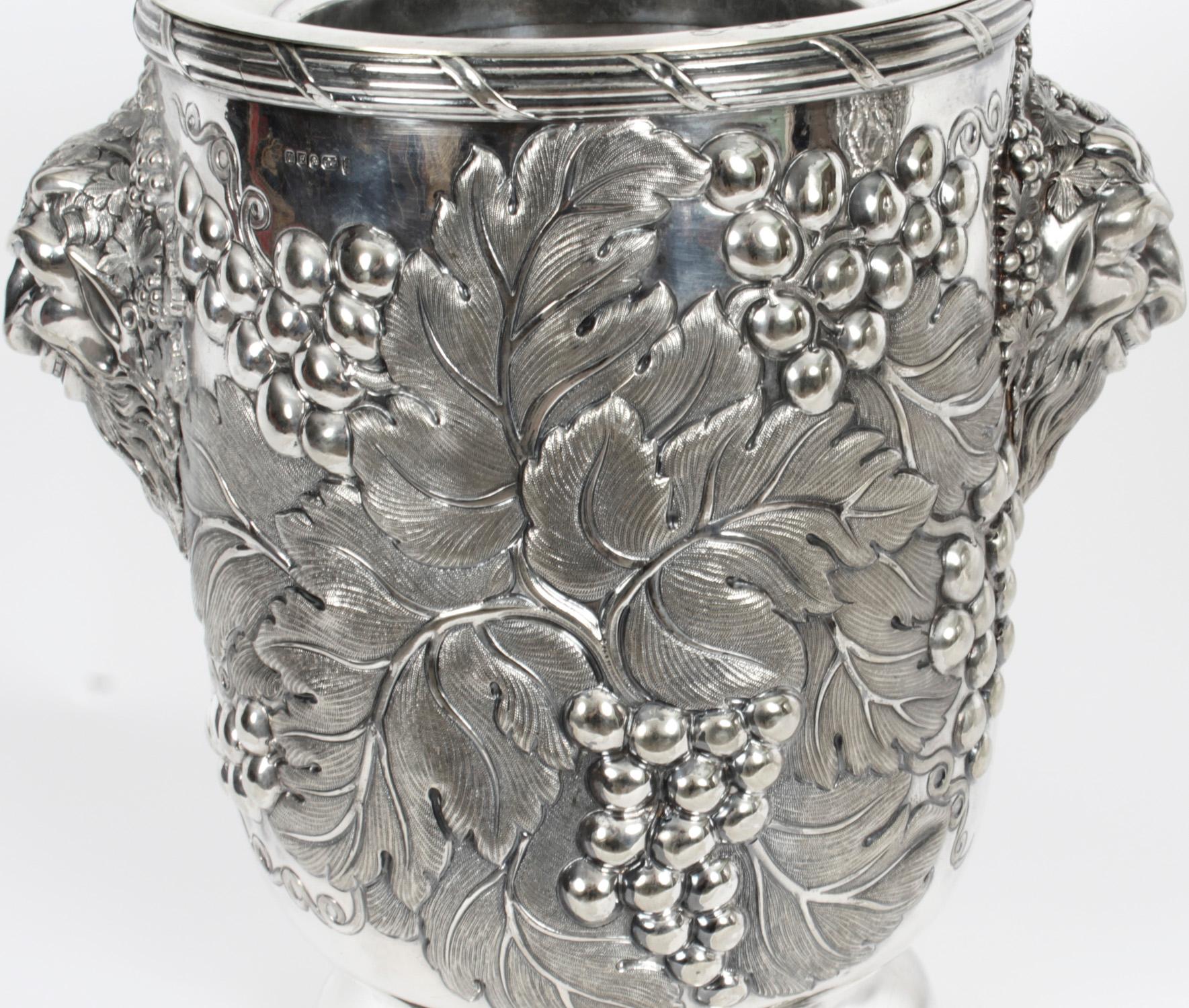 Antique Pair Silver Plated Wine Coolers by Hawksworth, Eyre & Co 19th C For Sale 6