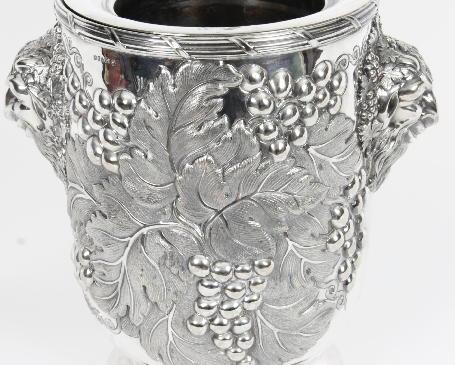 Antique Pair Silver Plated Wine Coolers by Hawksworth, Eyre & Co 19th C For Sale 12