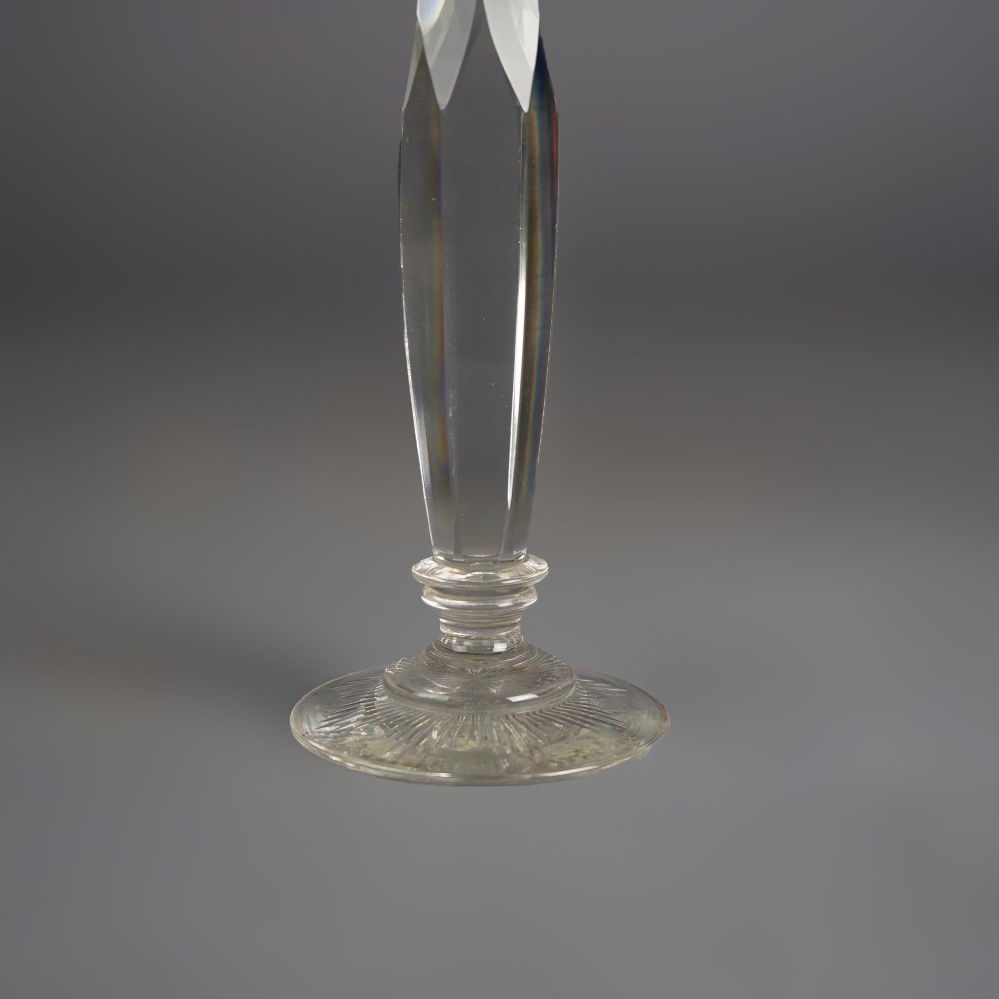 Antique Pair Sinclair Crystal Candlesticks, C1920 For Sale 4