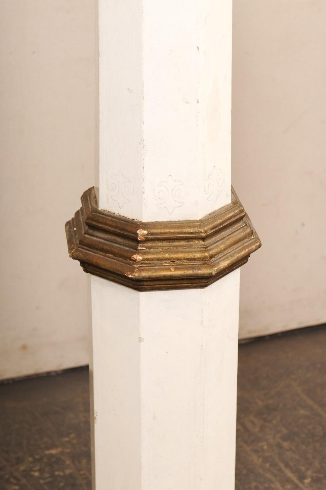 Wood Antique Pair Spanish 6.75 Ft. Tall Architectural Columns For Sale