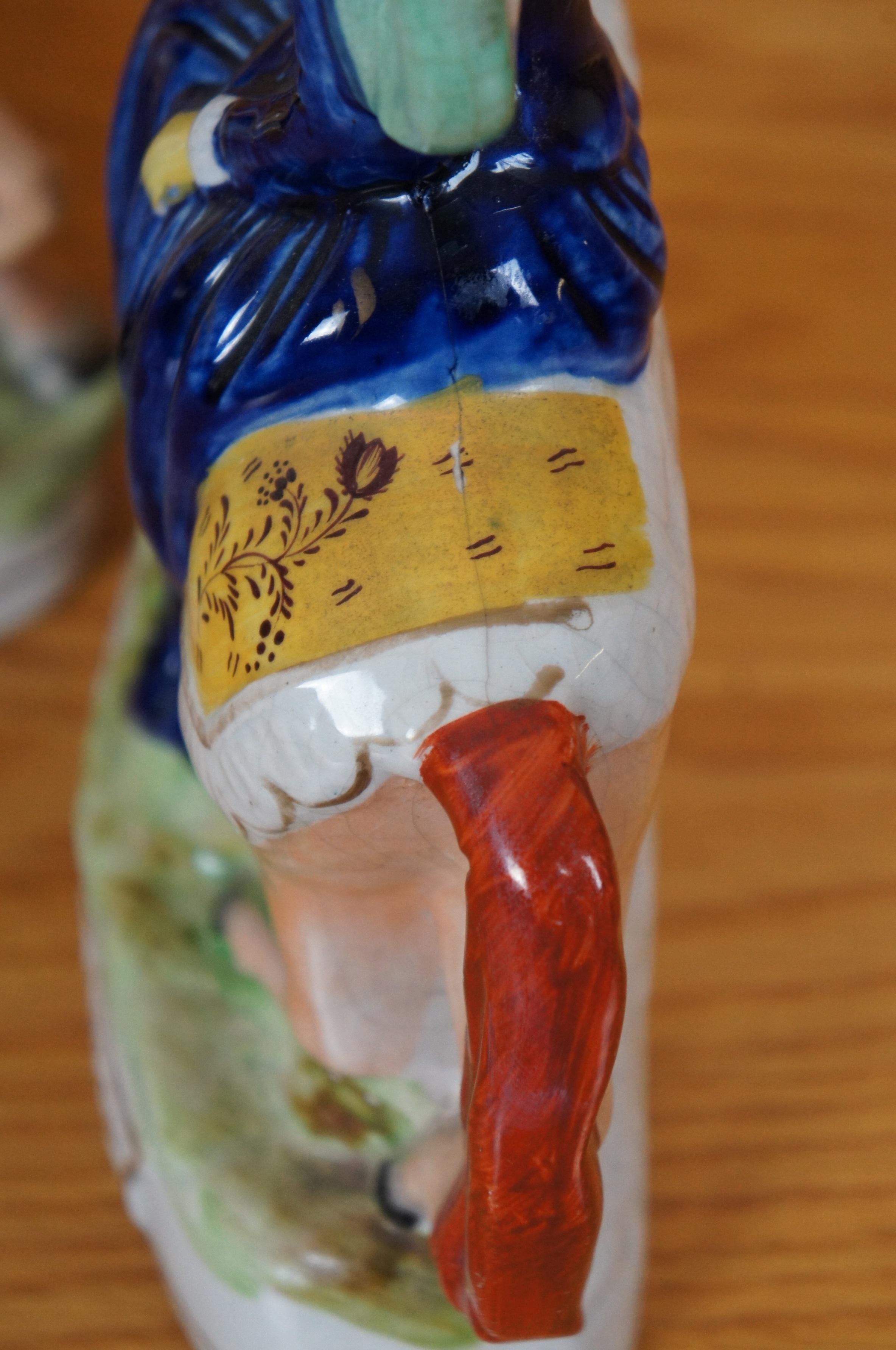 Antikes Paar Pferdefiguren, Staffordshire, Louis Napoleon, Kaiserin von Frankreich, Kaiserin von Frankreich, 11