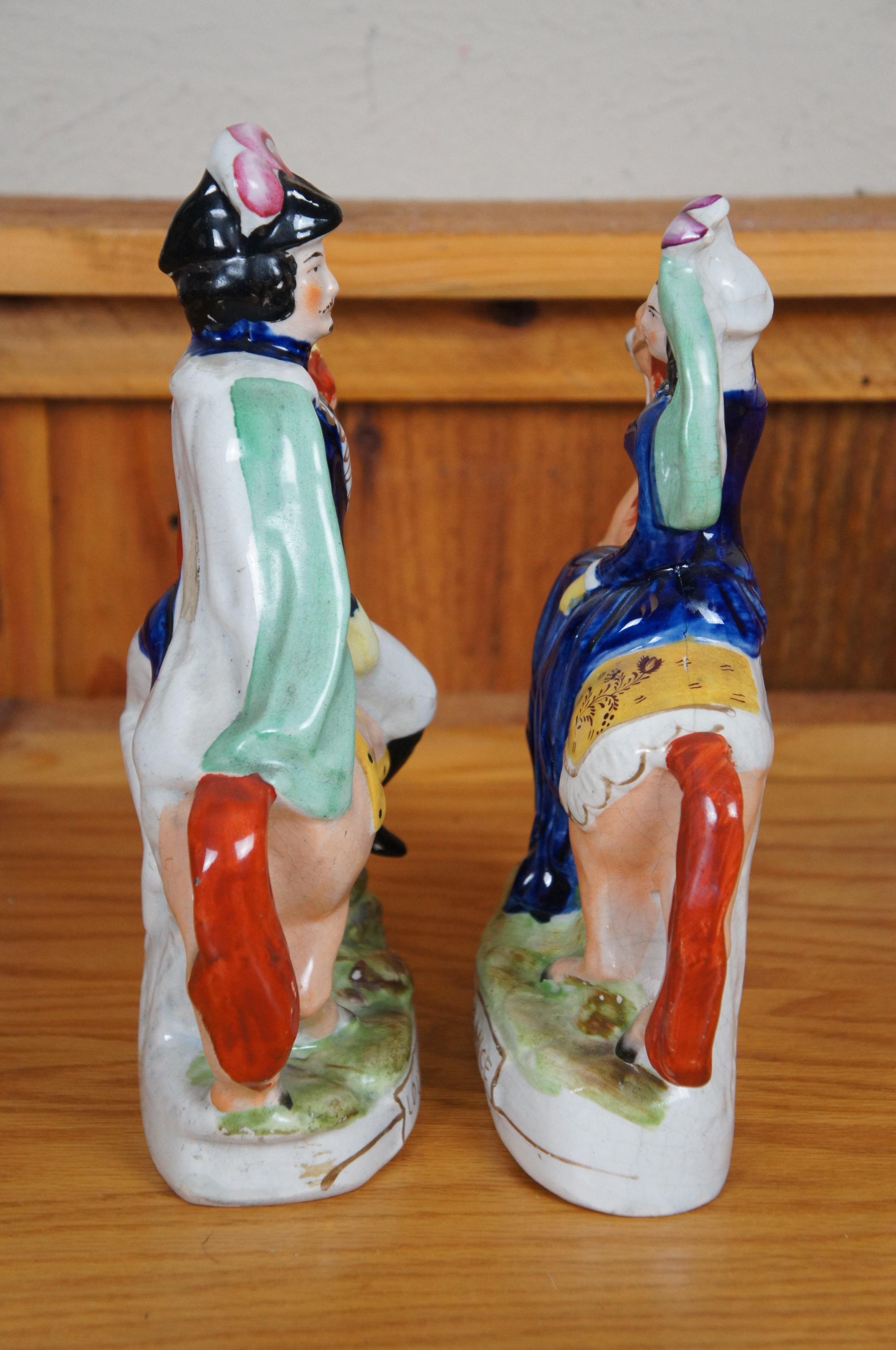 Antikes Paar Pferdefiguren, Staffordshire, Louis Napoleon, Kaiserin von Frankreich, Kaiserin von Frankreich, 11