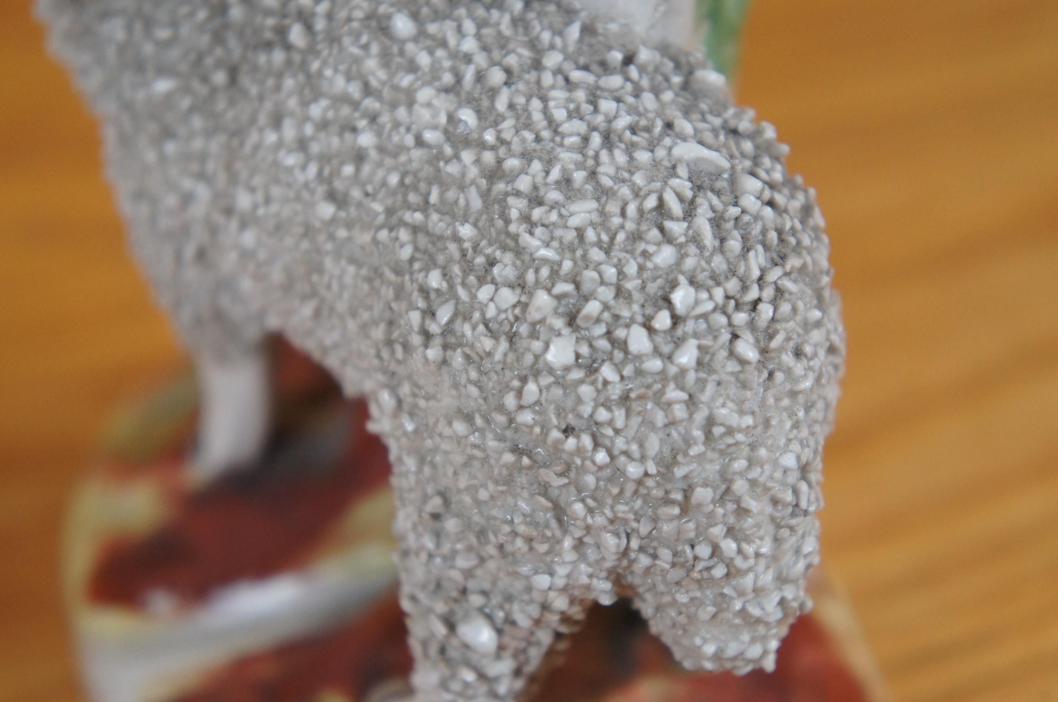 Antique Pair Staffordshire Porcelain Confetti Sheep Ram Ewe Bud Spill Vases 5