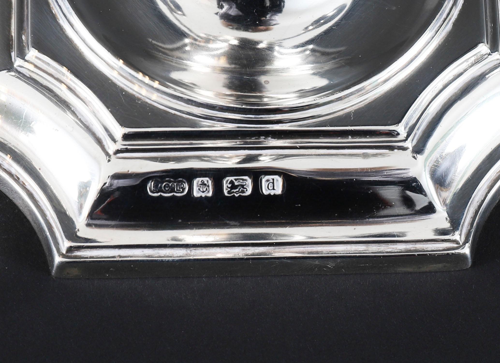 Paire de chandeliers anciens en argent Sterling par Elkington & Co 20ème siècle en vente 8