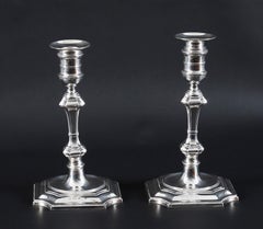 Antique Pair Sterling Silver Candelabra by Elkington & Co 20th Century