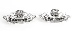 Antique Pair Sterling Silver Entree Dishes and Covers, Paul Storr, London 1838