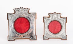 Antique Pair Sterling Silver Photo Frames Mappin Bros 20th Century