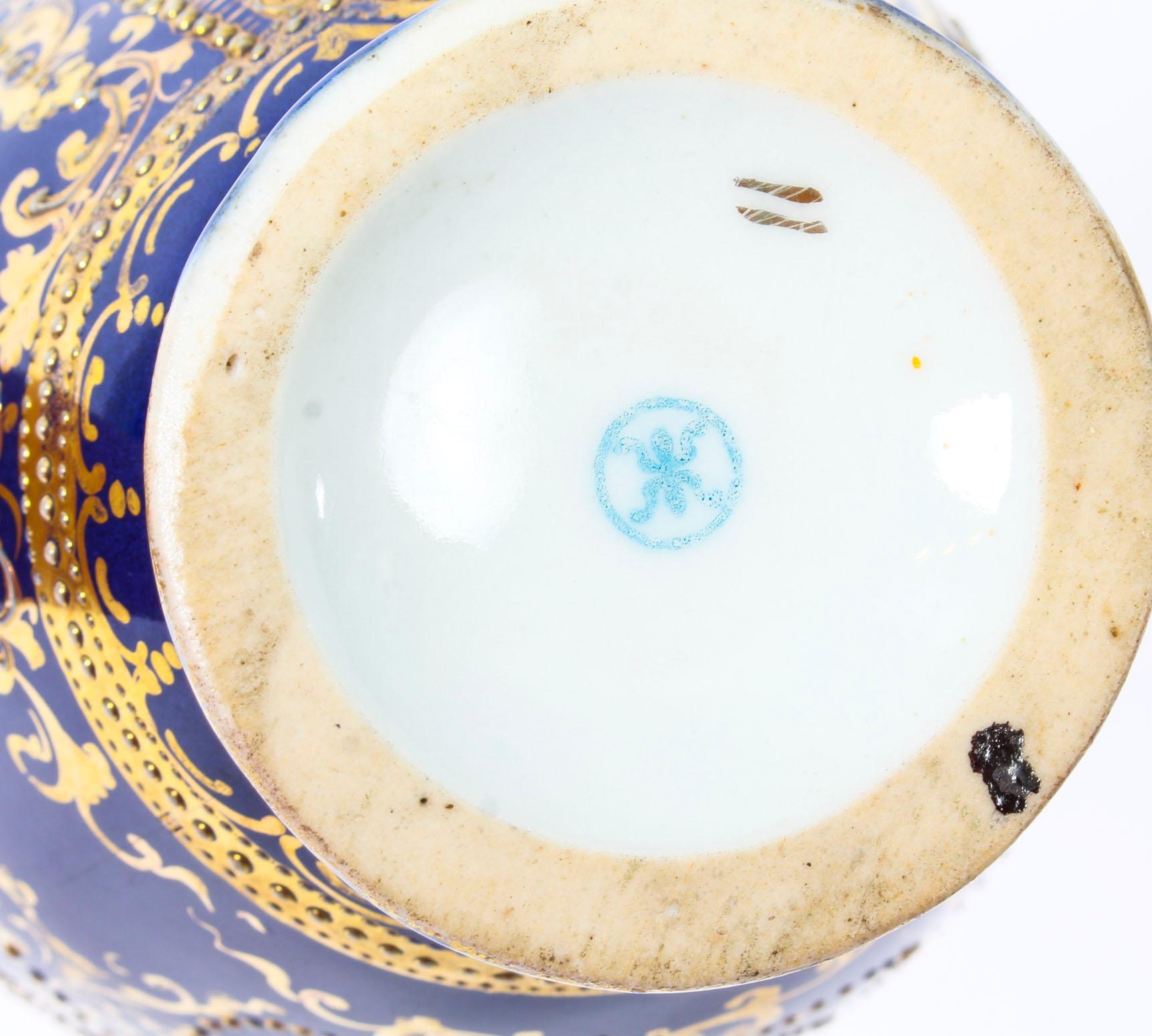 Antique Pair Taisho Period Noritake Hand Painted Porcelain Vases, 1920s 10