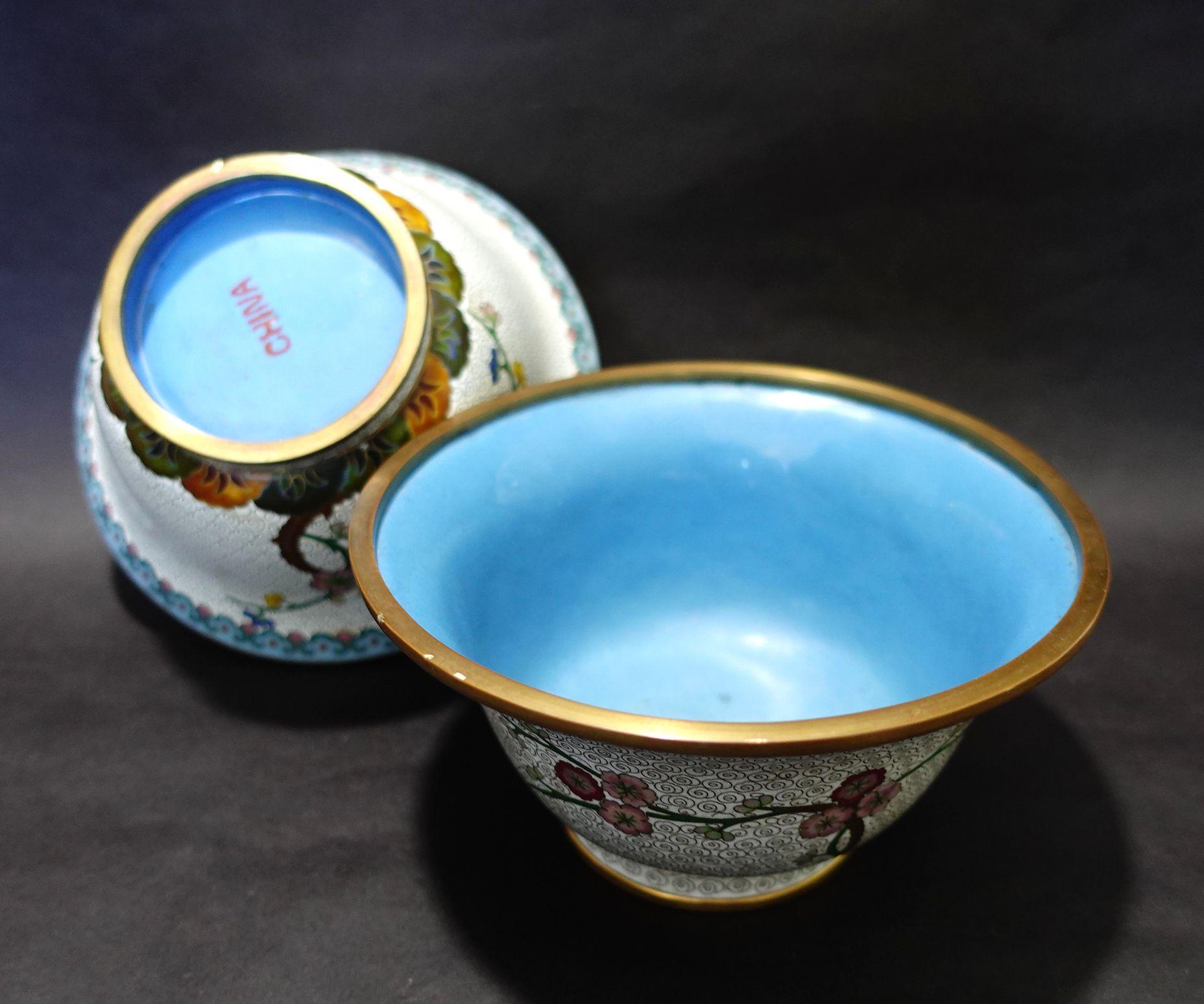 Antique Pair Thick & Heavy Chinese Cloisonné Enamel Bawls 19th Century CO#10 For Sale 8