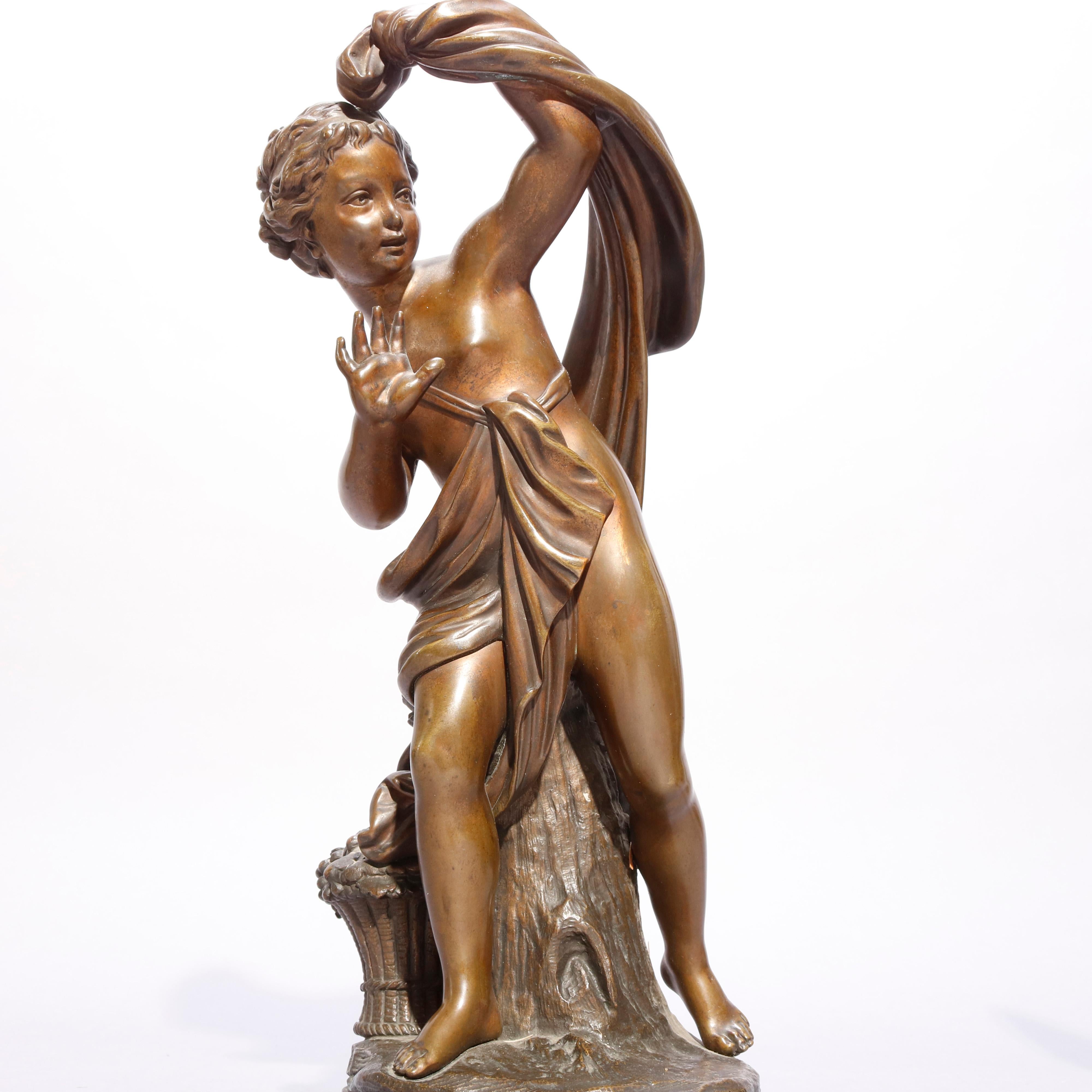 Antique Pair of Tiffany & Co. Classical Cupid Bronze Sculptures, circa 1890 2