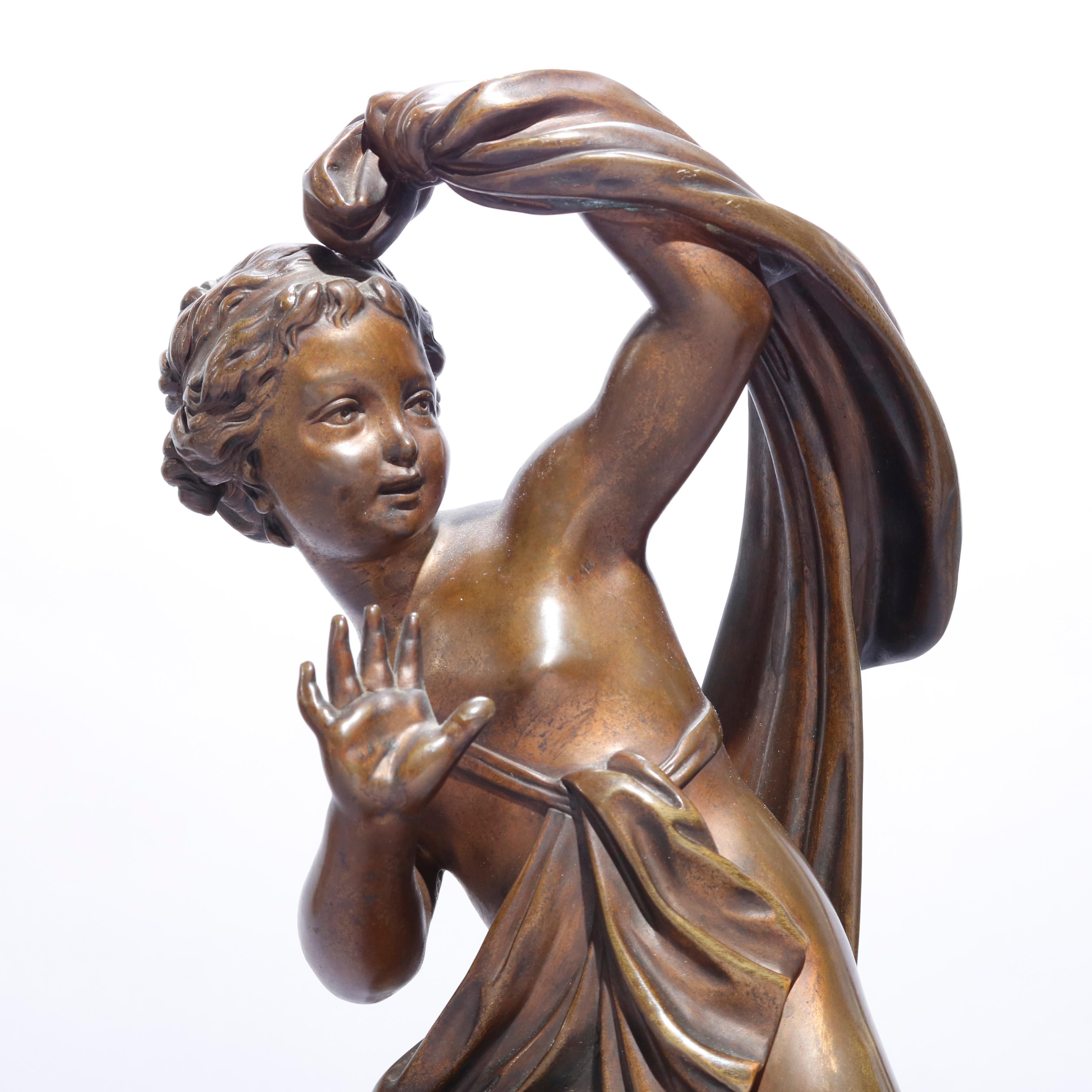 Antique Pair of Tiffany & Co. Classical Cupid Bronze Sculptures, circa 1890 3