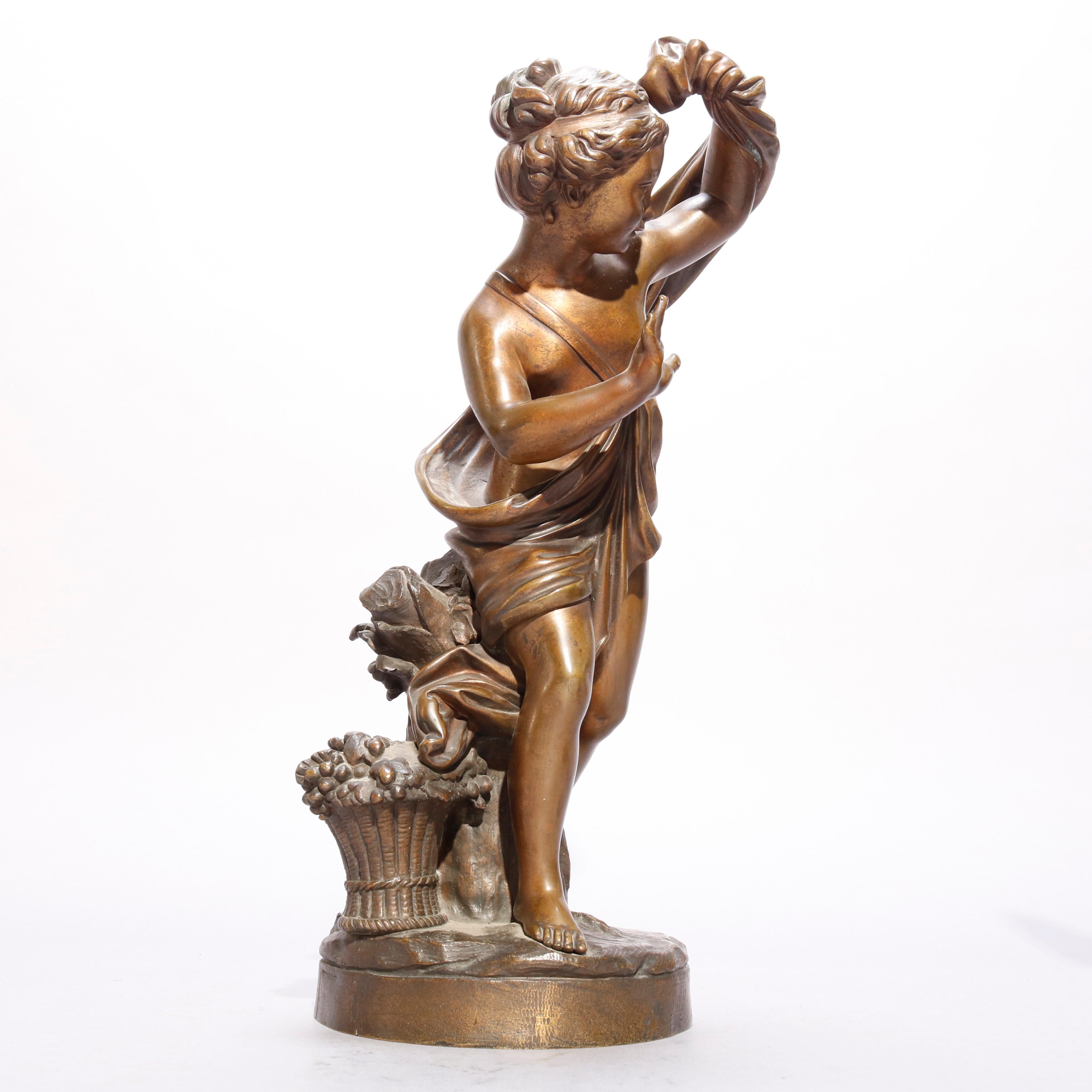 Antique Pair of Tiffany & Co. Classical Cupid Bronze Sculptures, circa 1890 7