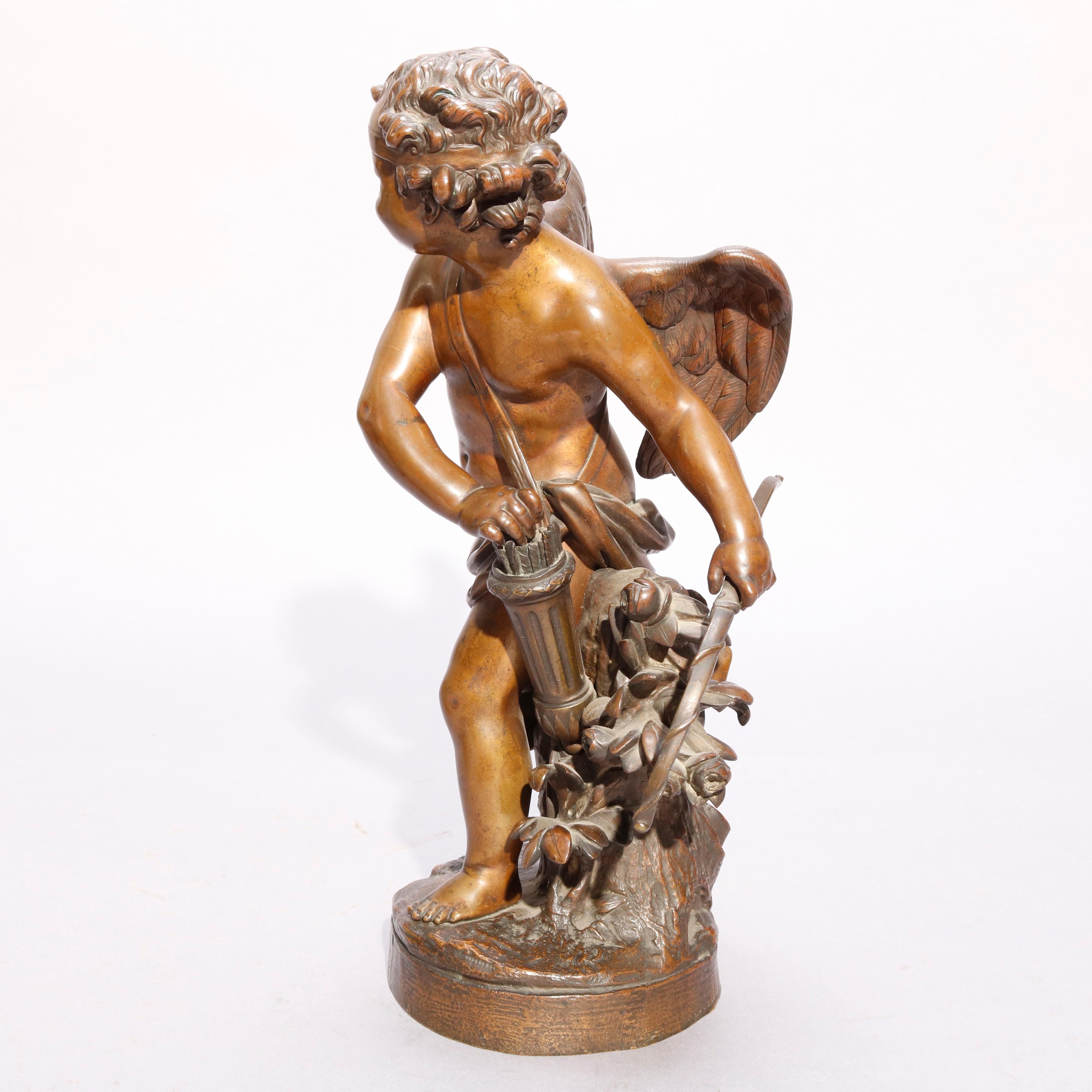 Antique Pair of Tiffany & Co. Classical Cupid Bronze Sculptures, circa 1890 In Good Condition In Big Flats, NY