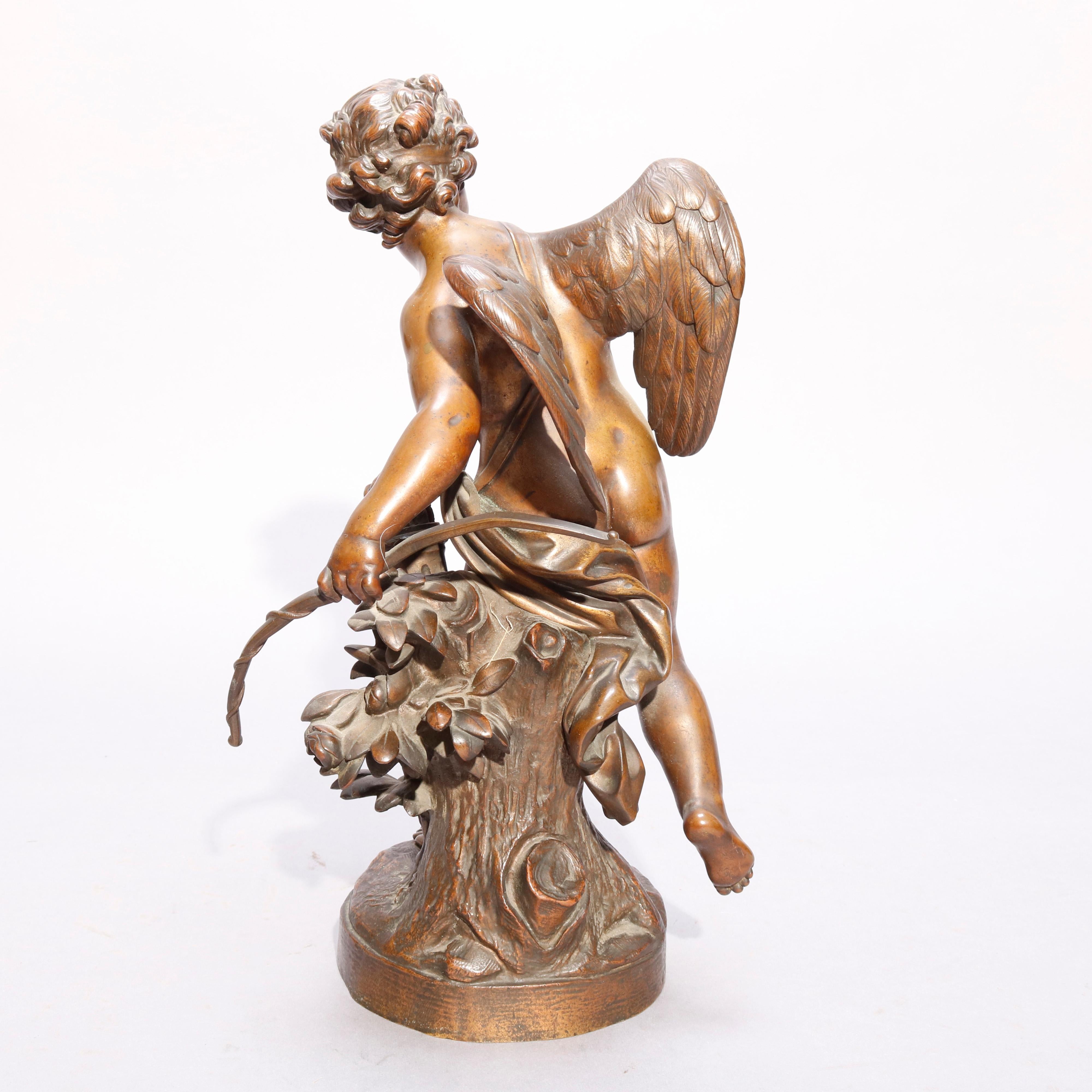19th Century Antique Pair of Tiffany & Co. Classical Cupid Bronze Sculptures, circa 1890