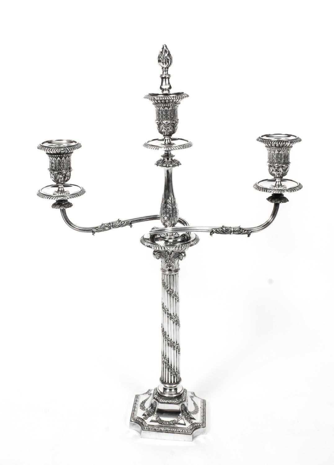 Antique Pair Victorian 3-Light Candelabra H Woodward, 19th Century 7