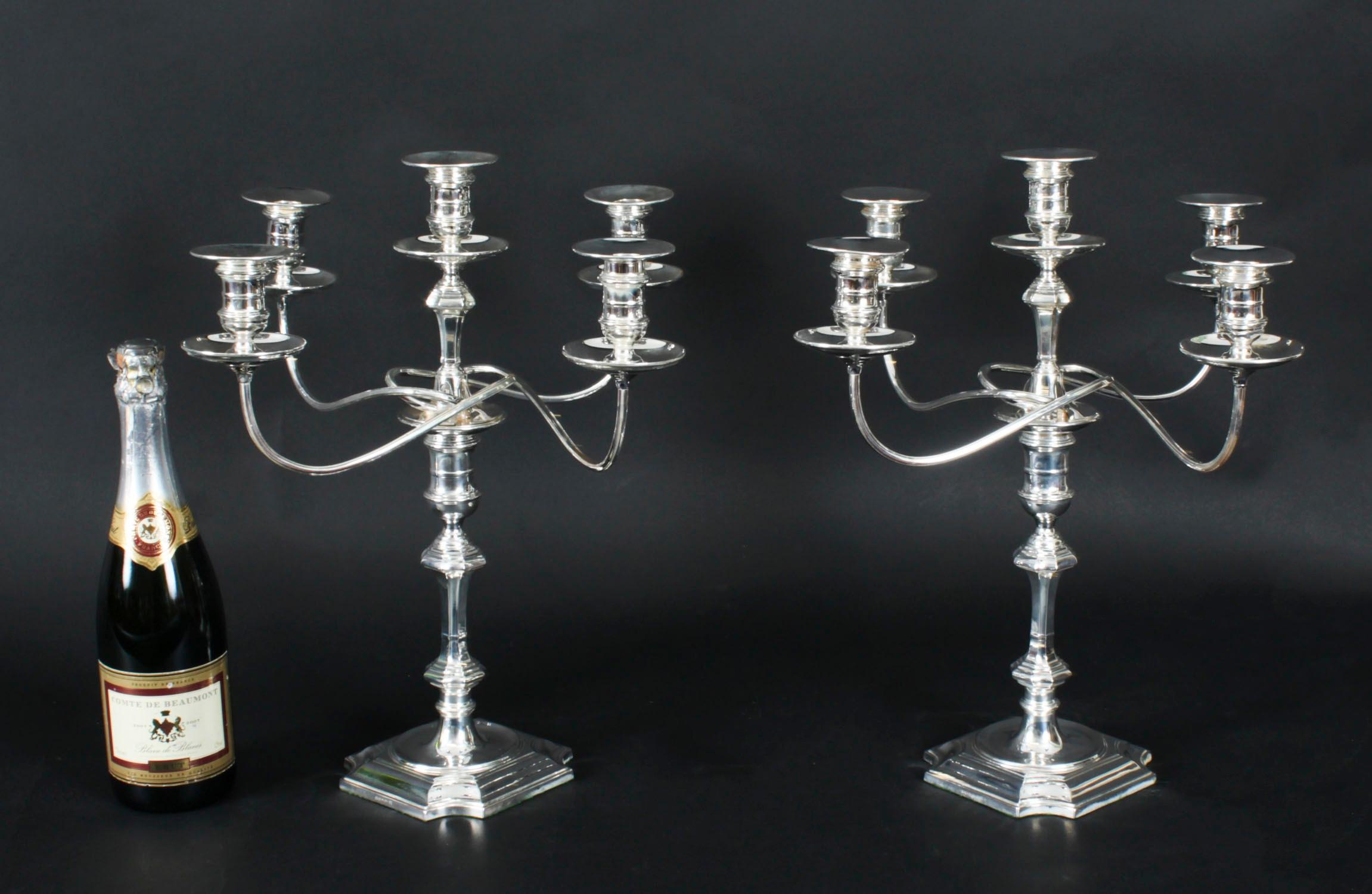 Antique Pair Victorian 5 Light Candelabra Hawksworth, Eyre & Co 19th Century 5