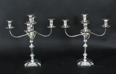 Antique Pair Victorian 5 Light Candelabra Hawksworth, Eyre & Co 19th Century