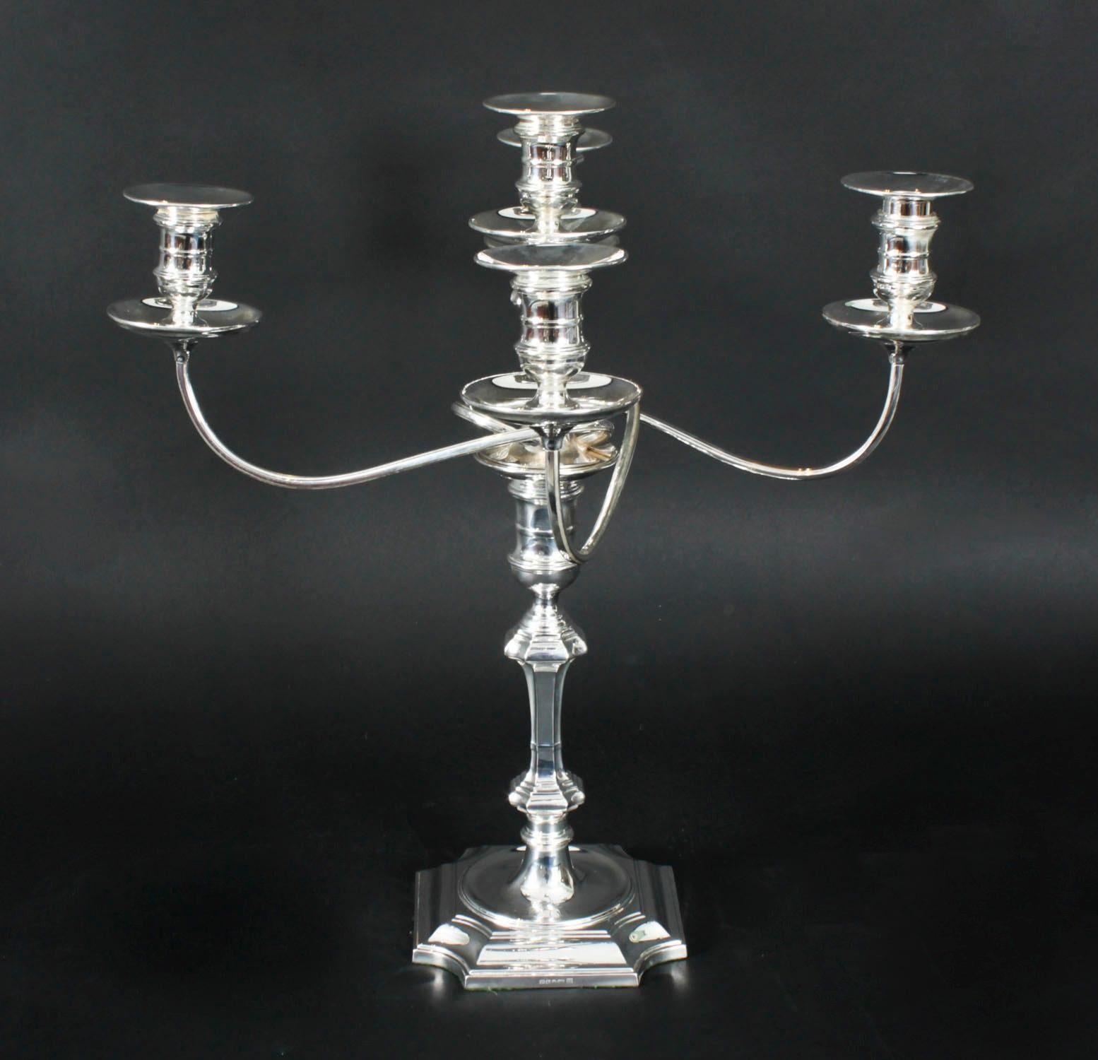 Antique Pair Victorian 5 Light Candelabra Hawksworth, Eyre & Co 19th Century In Good Condition In London, GB