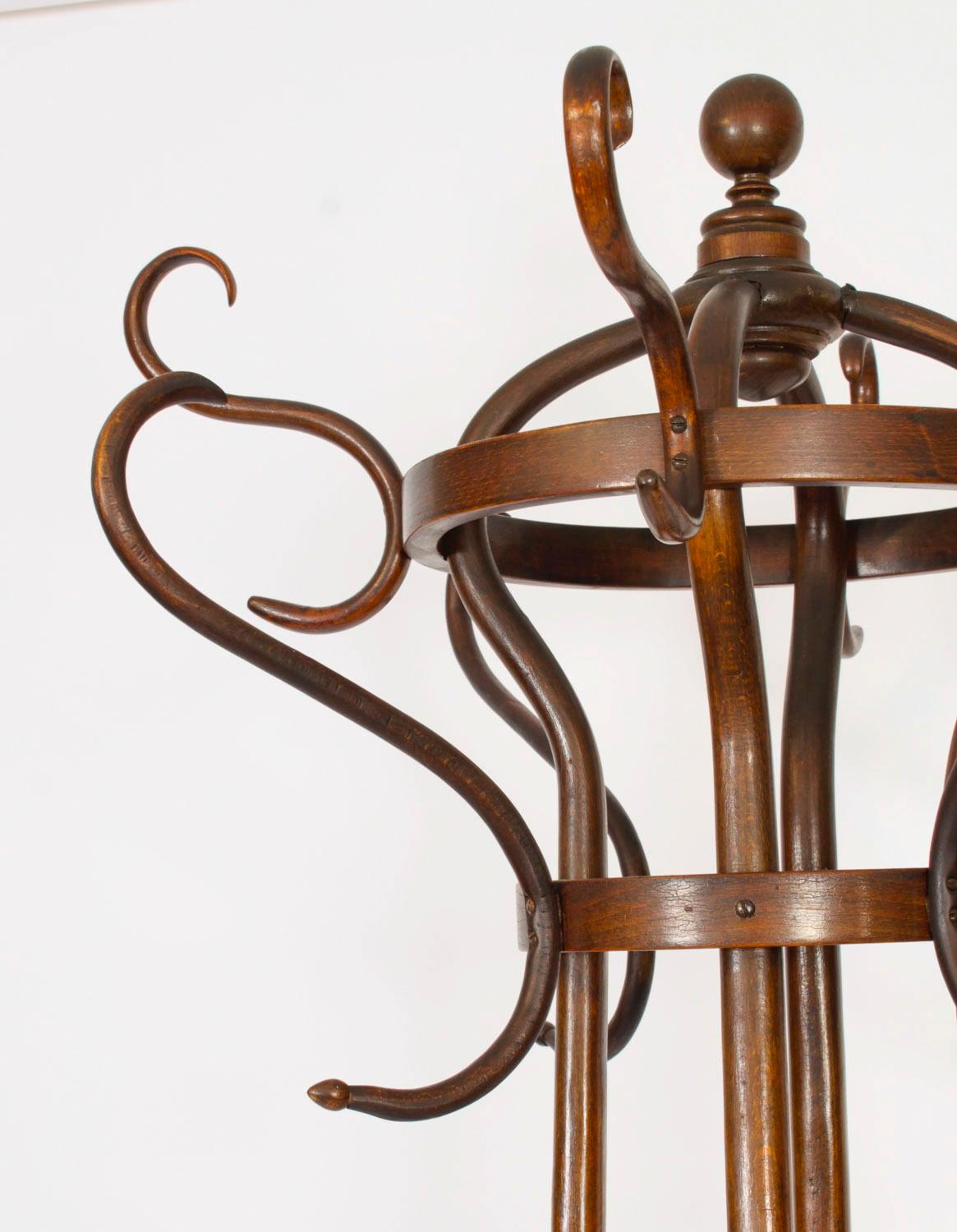 Antique Pair Victorian Bentwood Hall Umbrella Coat Stands 19th Century 3