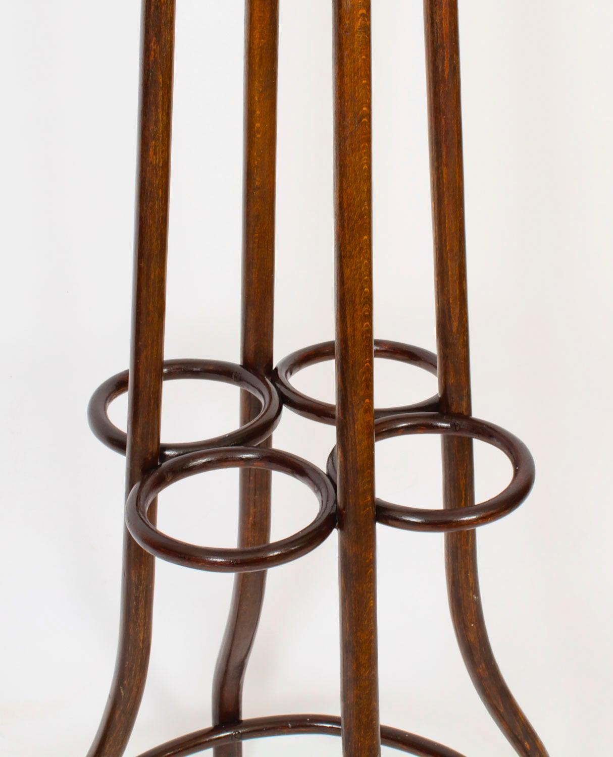 Antique Pair Victorian Bentwood Hall Umbrella Coat Stands 19th Century For Sale 5