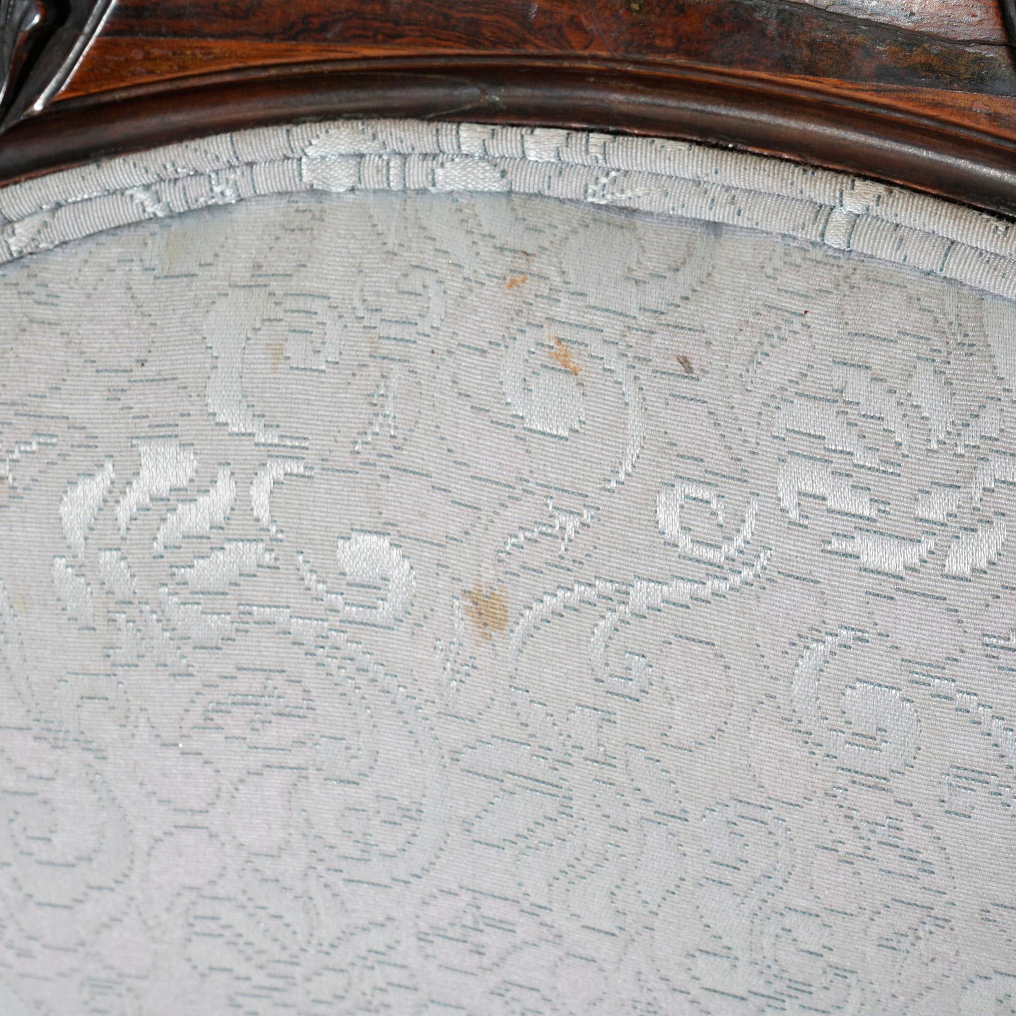 Antikes Paar viktorianischer geschnitzter, gepolsterter Mahagoni-Beistellstühle, 19. Jahrhundert im Angebot 8