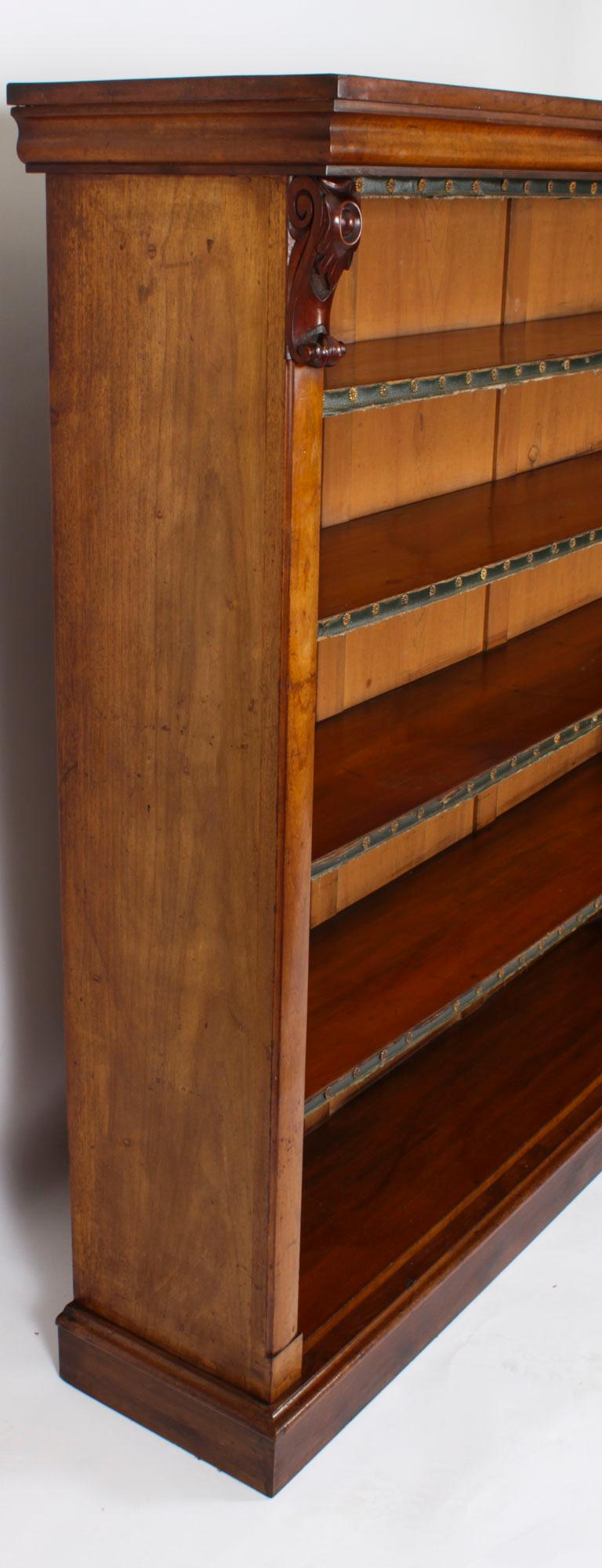 Antique Pair Victorian Mahogany Open Bookcases 19th Century 6