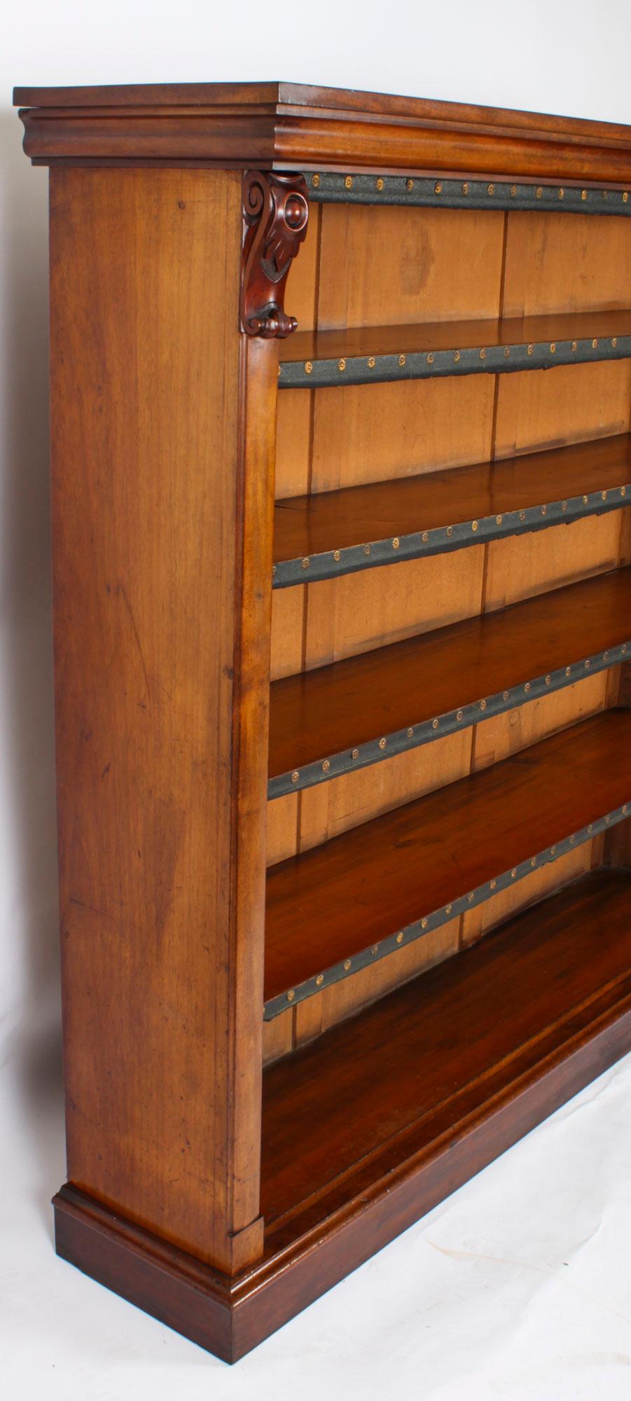 Antique Pair Victorian Mahogany Open Bookcases 19th Century For Sale 14