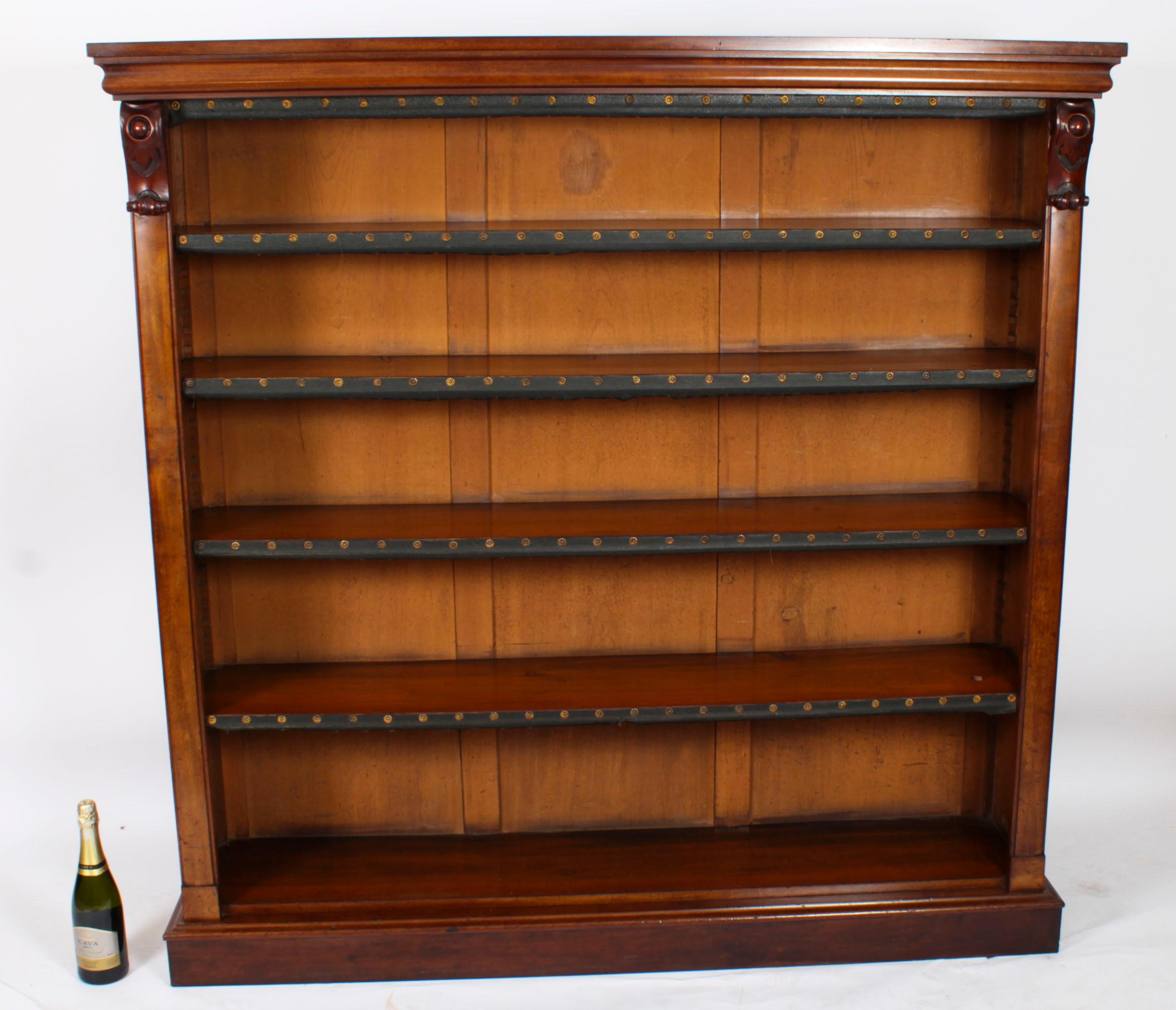 Antique Pair Victorian Mahogany Open Bookcases 19th Century For Sale 15