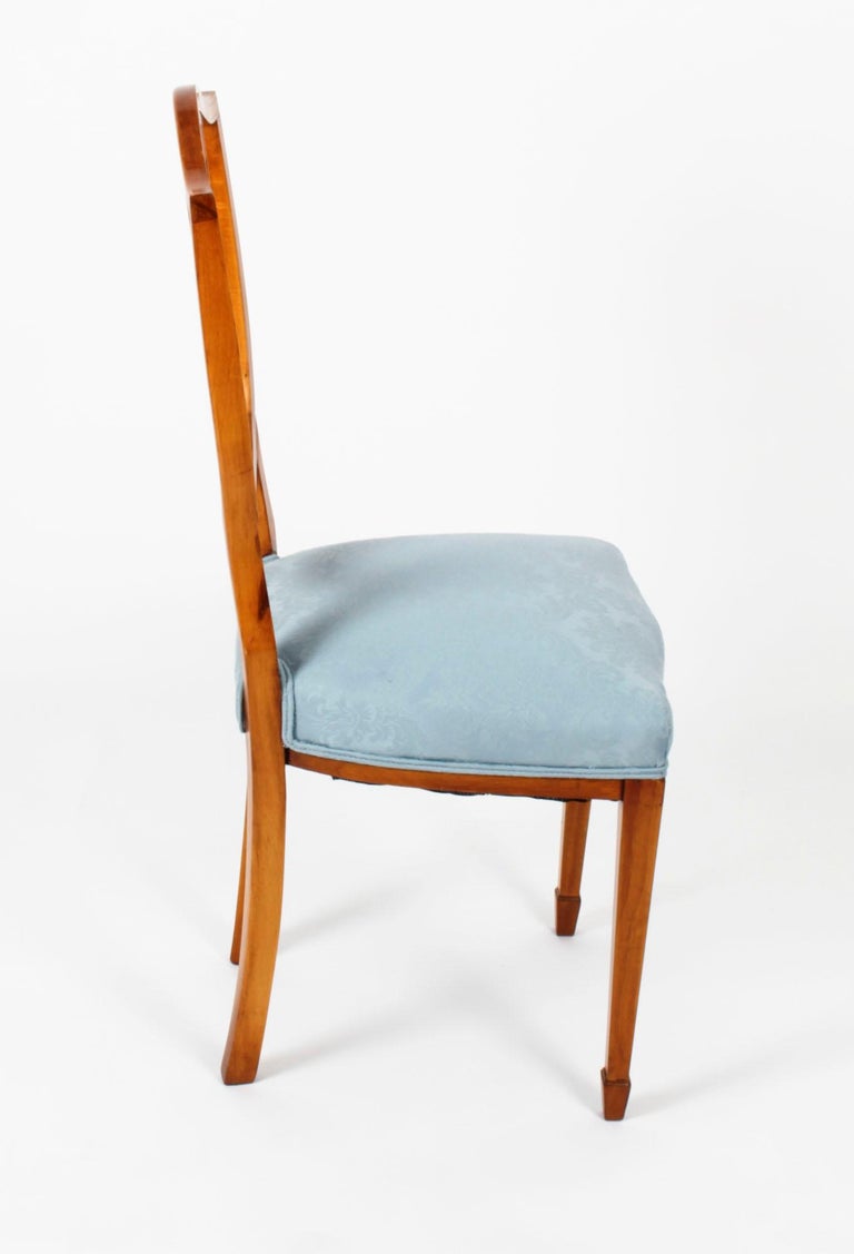 Antique Pair of Victorian Satinwood Shield Back Desk Chairs, 19th