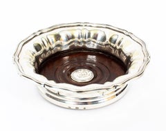 Antique Pair of Victorian Silver plate Wine Coasters by Elkington 19th Century