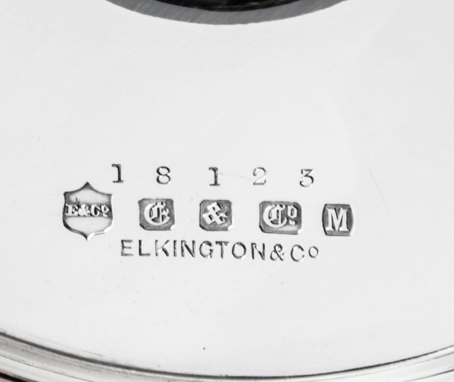 Paar viktorianische versilberte fünfflammige Kandelaber von Elkington aus dem 19. Jahrhundert im Angebot 12