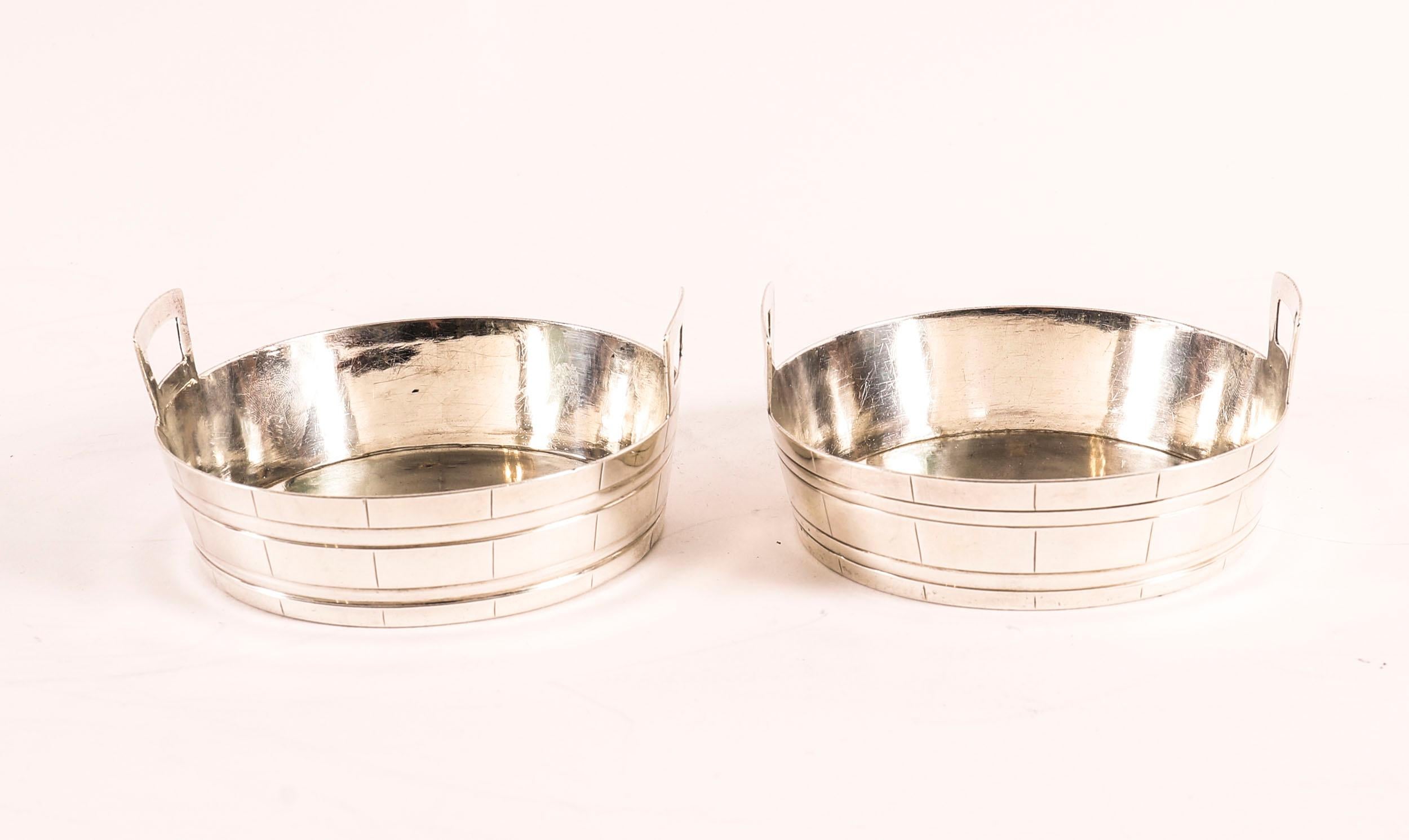 XIX secolo Antique Pair Victorian Sterling Silver Butter Dishes Dated 19th Century in vendita