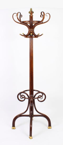 Antique Pair Victorian Thonet Bentwood Hall Umbrella Coat Stands, 19th Century