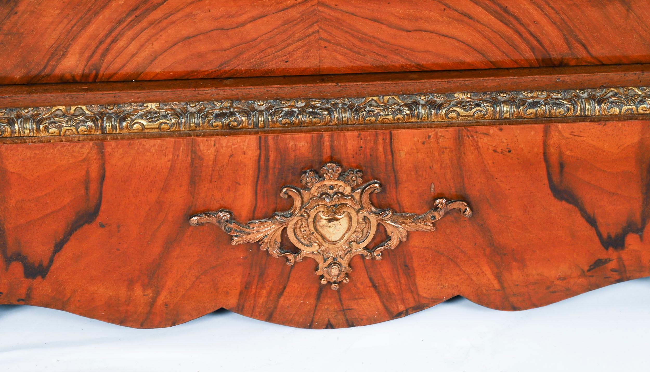 Antique Pair Victorian Walnut Marquetry Pier Cabinets 19th Century For Sale 11